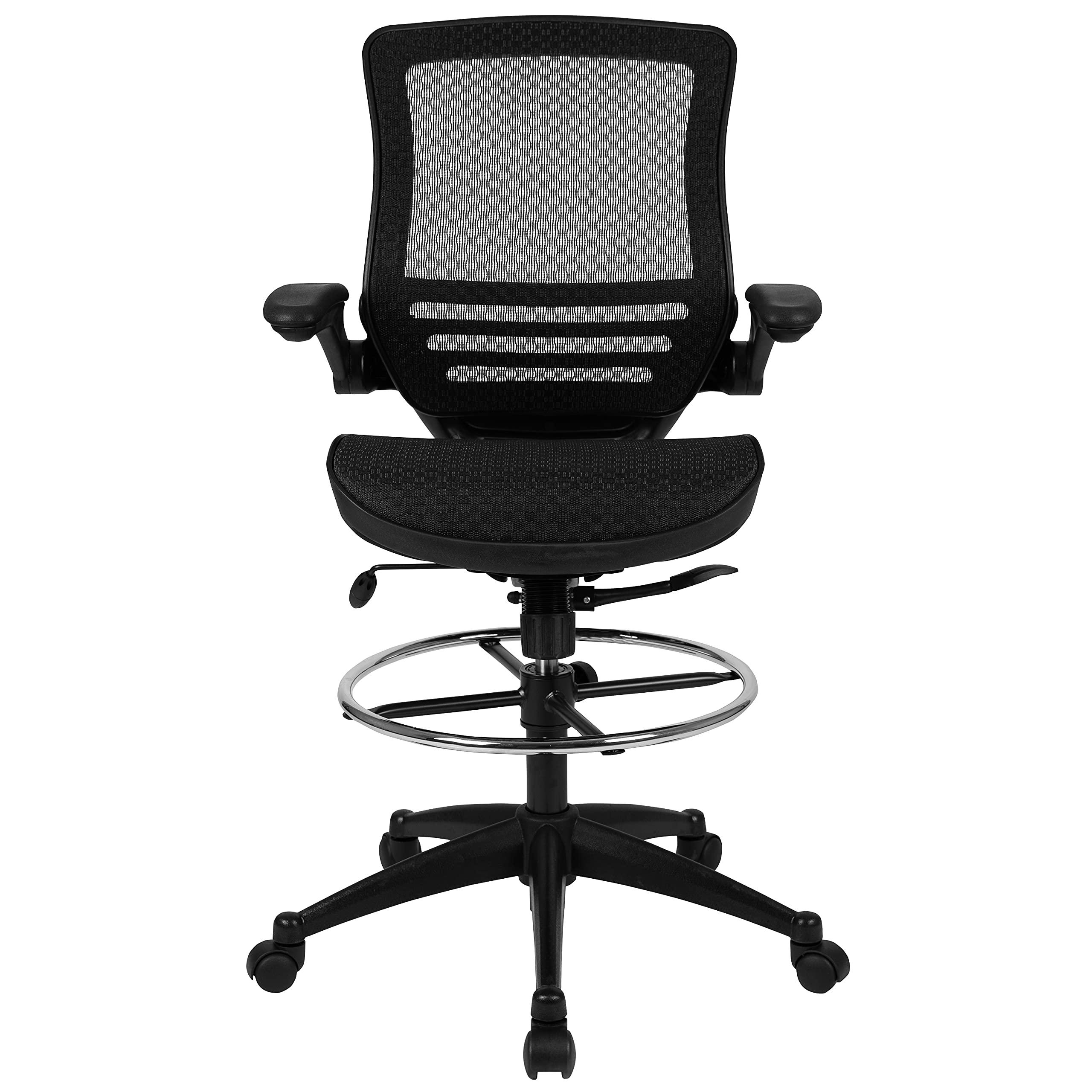 Flash Furniture Waylon Mid-Back Swivel Office Chair with Adjustable Foot Ring and Seat Height, Ergonomic Executive Chair with Armrests, Black - Image 13