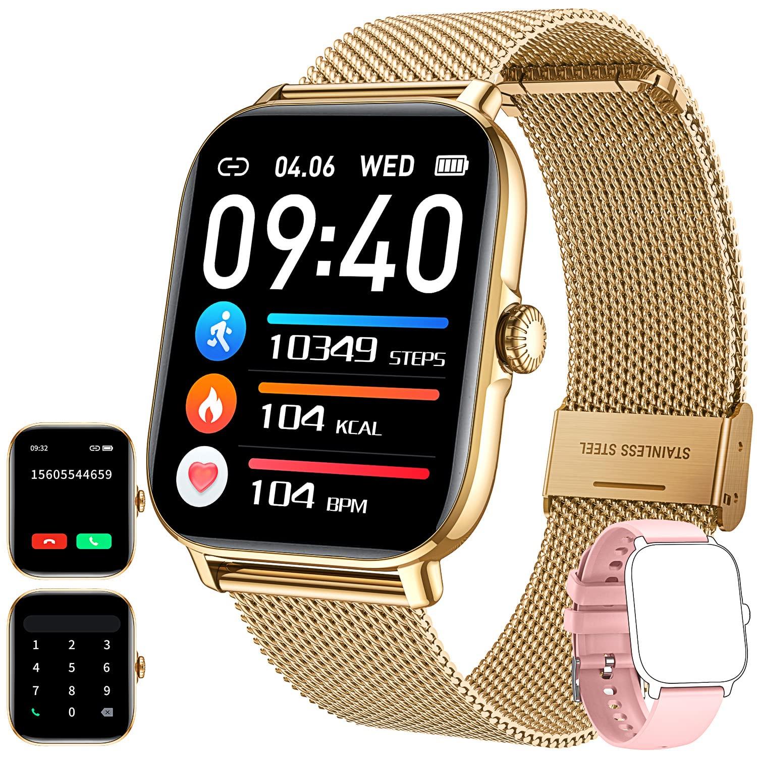 CanMixs Smart Watch for Android Phones iOS Waterproof Smart Watches for Women Men(Answer/Make Call) Sports Digital Watch Fitness Tracker Heart Rate Blood Oxygen Sleep Monitor Compatible Samsung iPhone