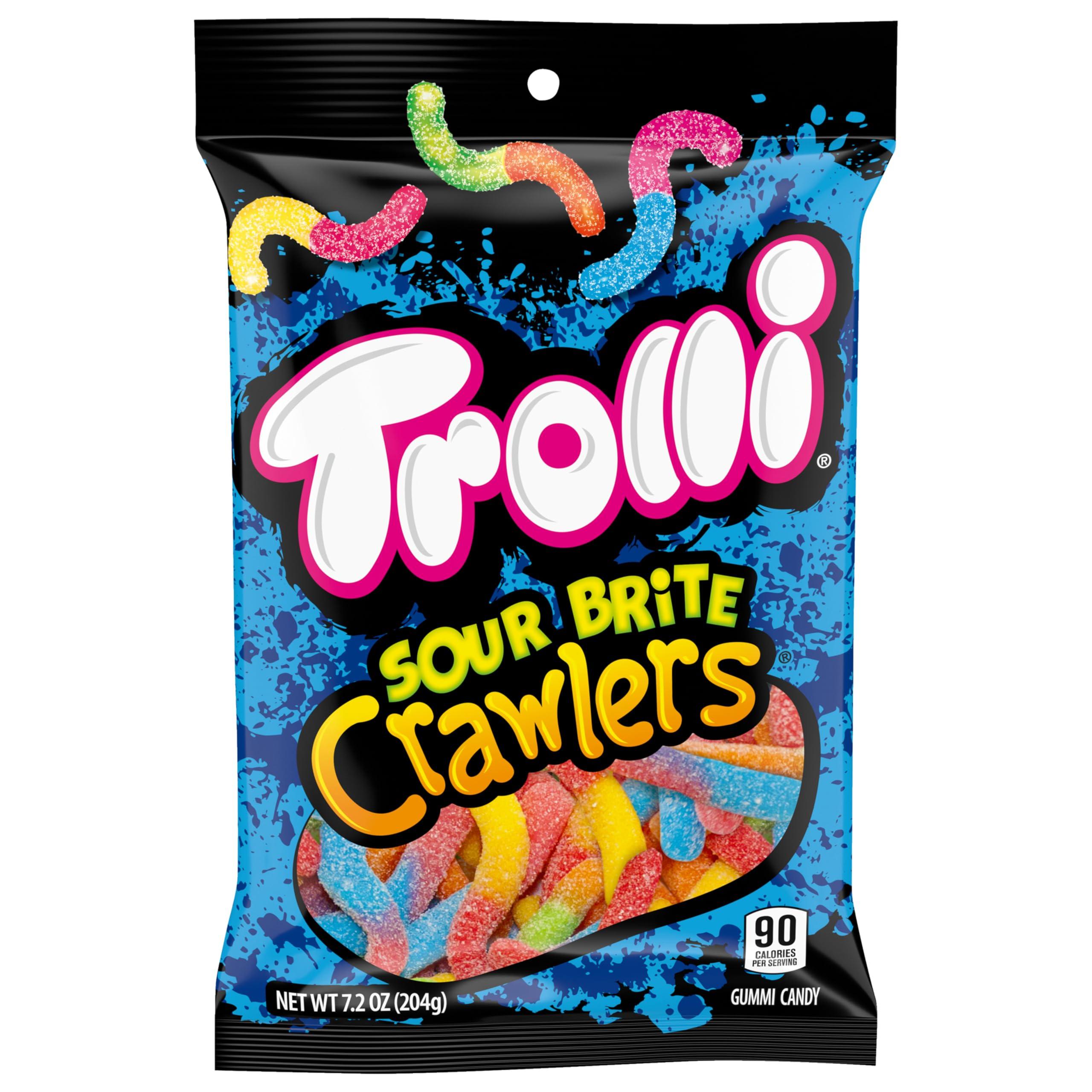 Trolli Sour Brite Crawlers, Candy, Cherry-Lemon, Strawberry-Grape & Orange-Lime, Sweet and Sour, Gummy Worms, 7.2 oz - Image 10