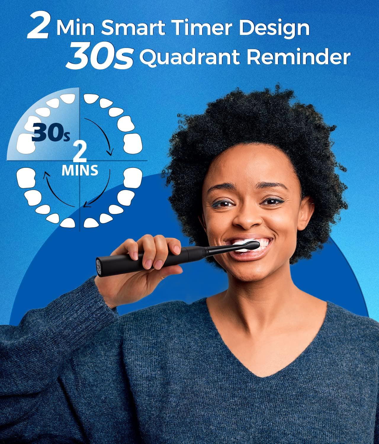 TEETHEORY Sonic Electric Toothbrushes for Adults and Kids, 8 Brush Heads Electric Toothbrush with 40000 VPM Deep Clean 5 Modes, Rechargeable Fast Charge 4 Hours Last 30 Days - Image 6
