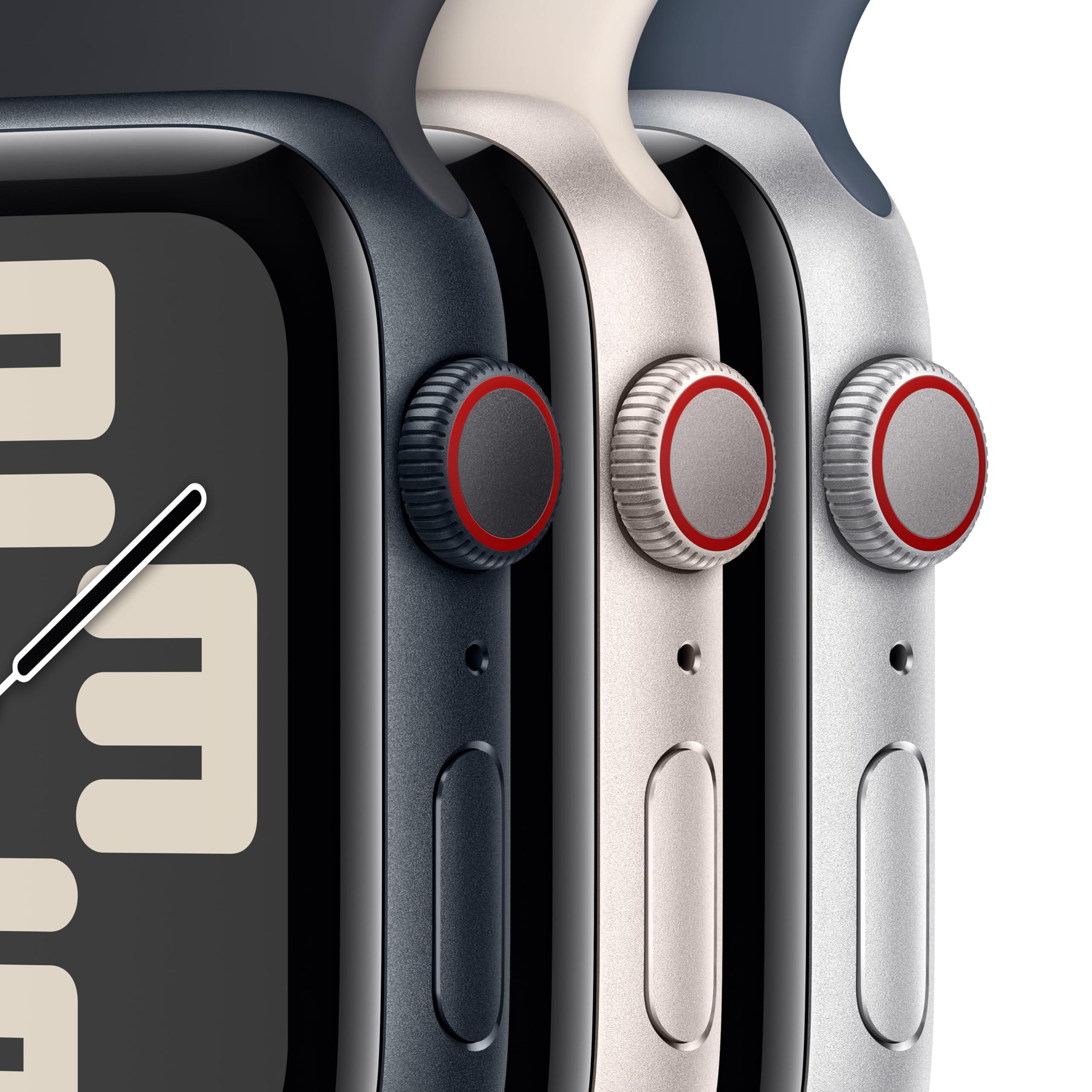 Apple Watch SE (2nd Gen) [GPS + Cellular, 44mm] - Midnight Aluminum Case with Midnight Sport Loop Band, M/L (Renewed) - Image 3