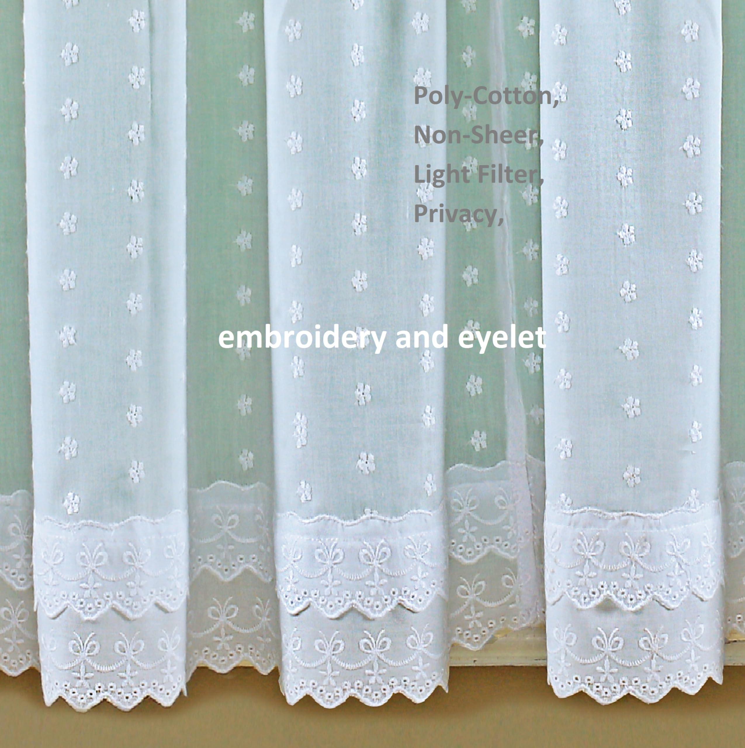 Today's Curtain, Ribbon Eyelet Swag 38", White, 60" W x 38" L - Image 3