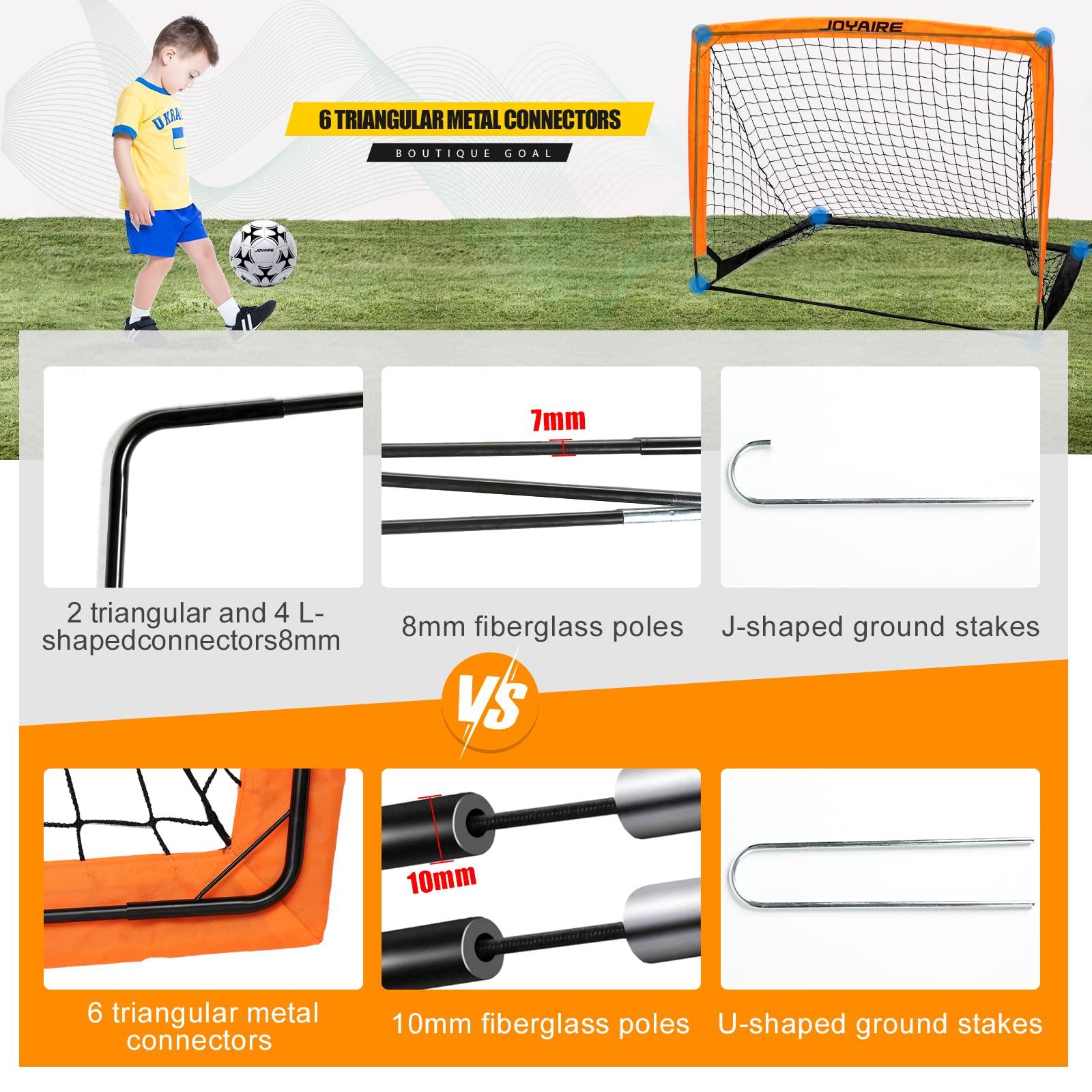 Kids Soccer Goals for Backyard Set, Portable Toddler Soccer Goal 2 of 4x3 ft, 6x4 ft, 7x5 ft, Soccer Training Equipment, Pop Up Soccer Net Kit with Size 4 Soccer Ball, Youth Games, Outdoor Sports Play - Image 2