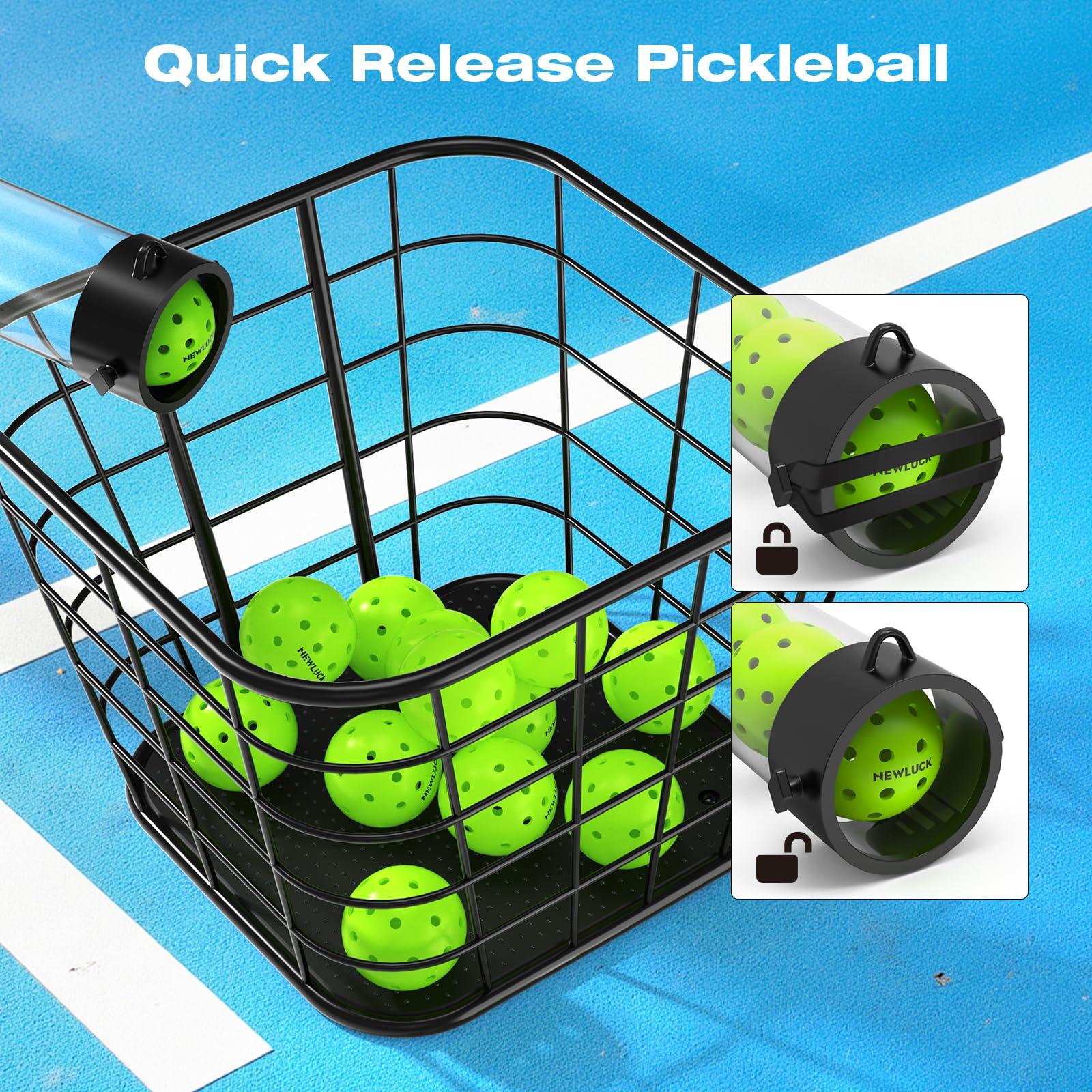Newluck Multi-Functional Pickleball Ball Picker, Quick Collection, Adjustable Length for All Ages, Back and Knee Protection, Lightweight and Portable - Image 3