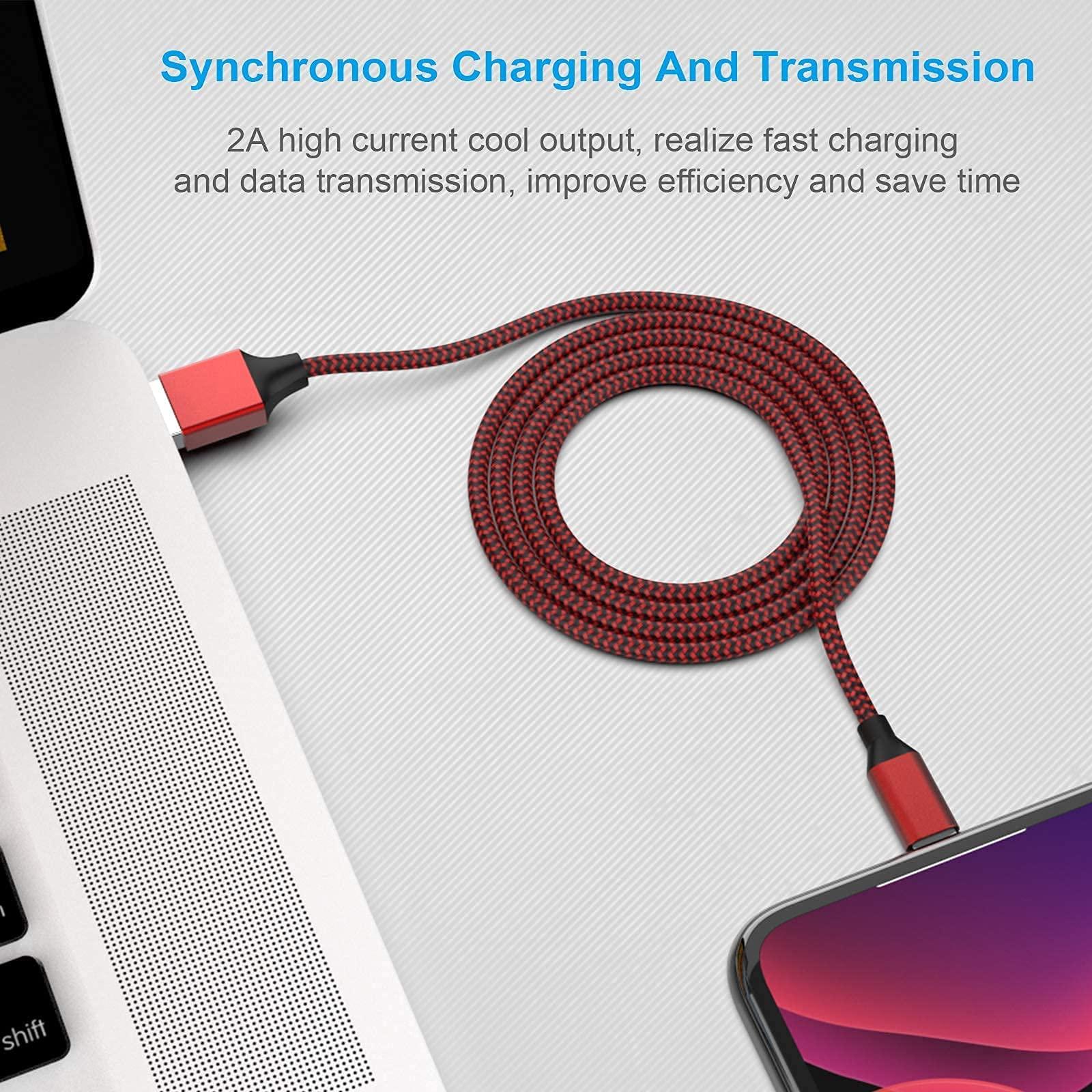 [Apple MFi Certified] 6Pack 3/3/6/6/6/10 FT iPhone Charger Nylon Braided Fast Charging Lightning Cable Compatible iPhone 14 Pro/13 mini/13/12/11 Pro MAX/XR/XS/8/7/Plus/6S/SE/iPad - Image 4