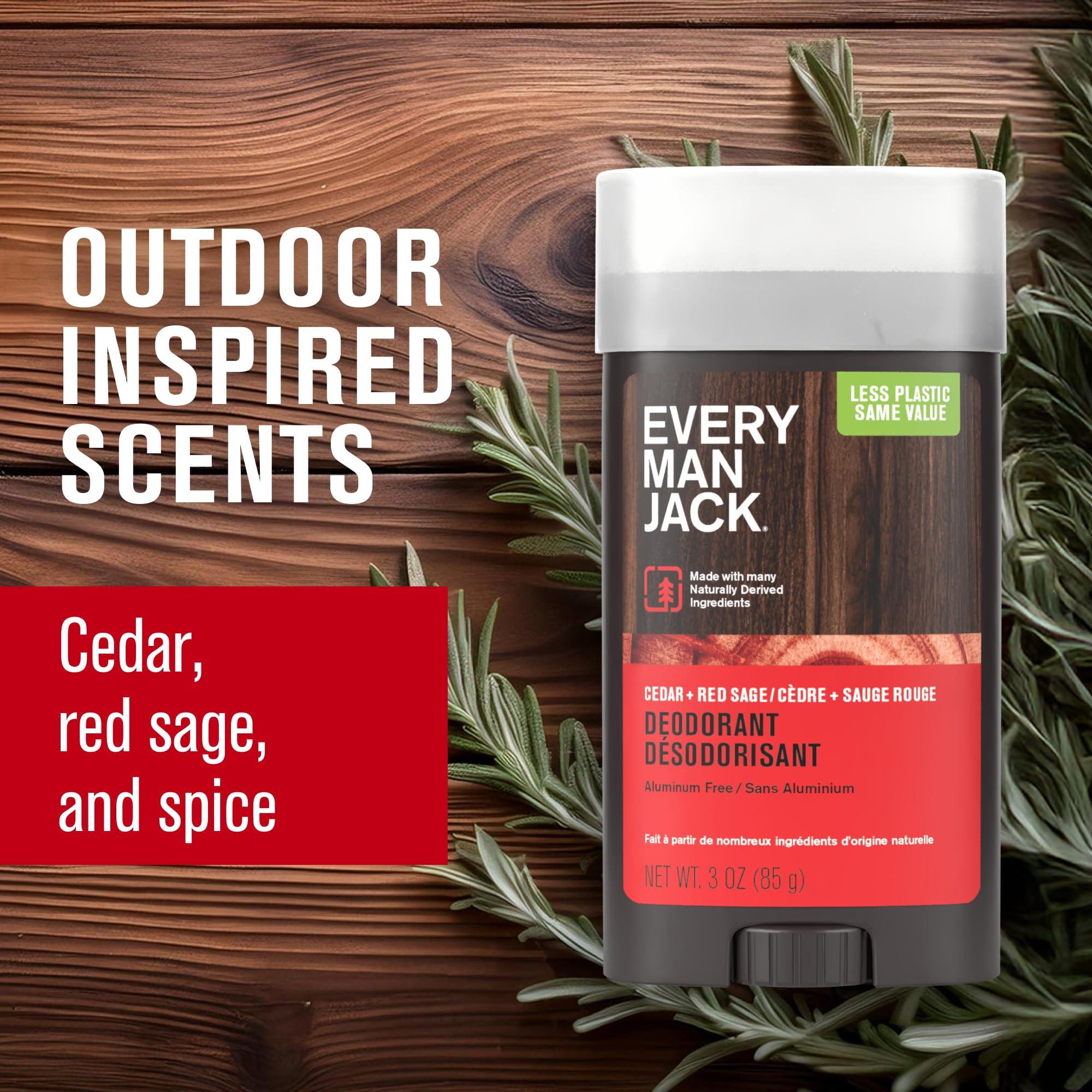 Every Man Jack Cedar + Red Sage Men’s Deodorant - Stay Fresh with Aluminum Free Deodorant For all Skin Types - Odor Crushing, Long Lasting, with Naturally Derived Ingredients - 3oz (2 Pack) - Image 4