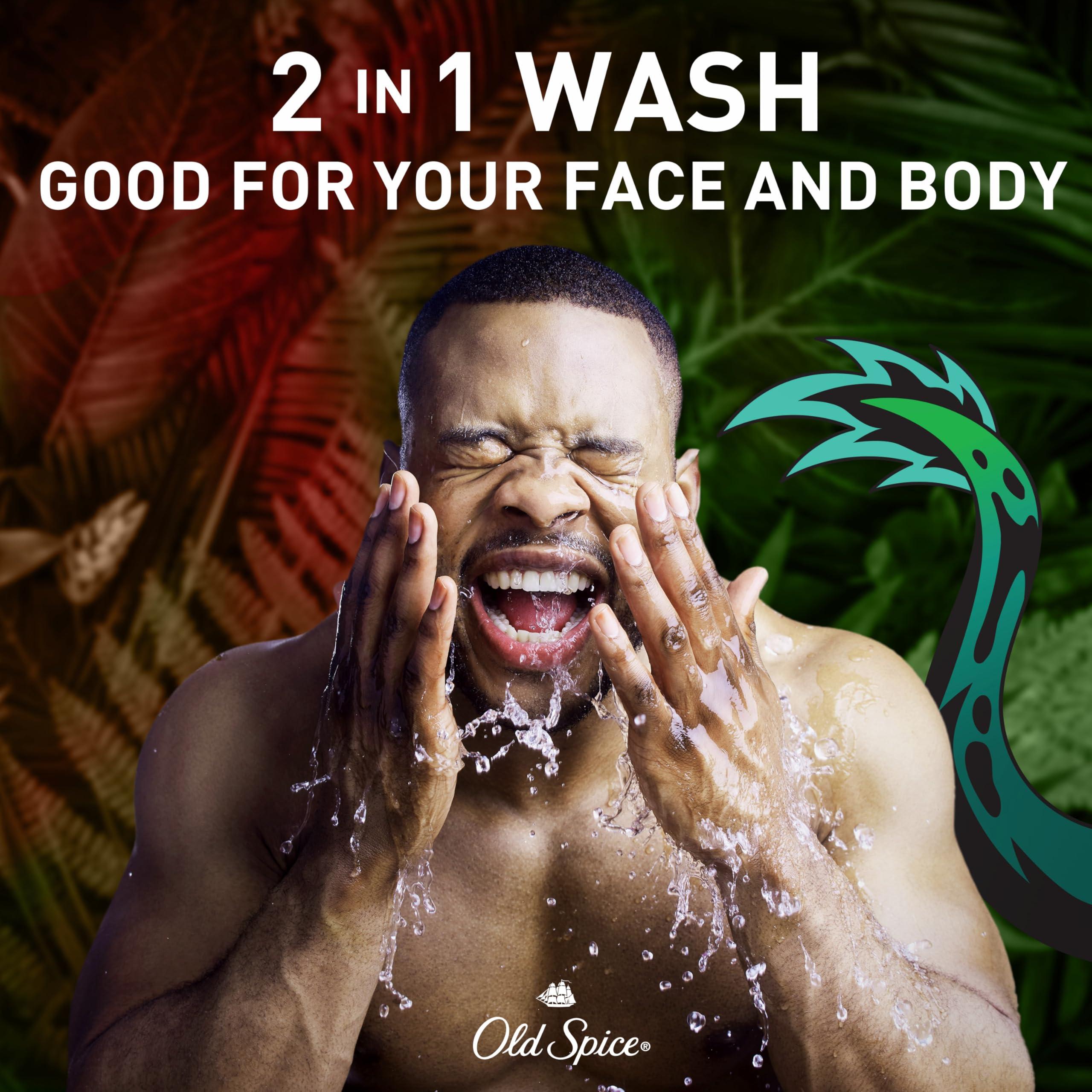 Old Spice Cleansing Body Wash for Men, 3X Defense, 24/7 Shower Fresh with Lasting Scent, 2-in-1 Body & Face Wash, Dragonblast Scent, 24 oz (Pack of 4) - Image 3