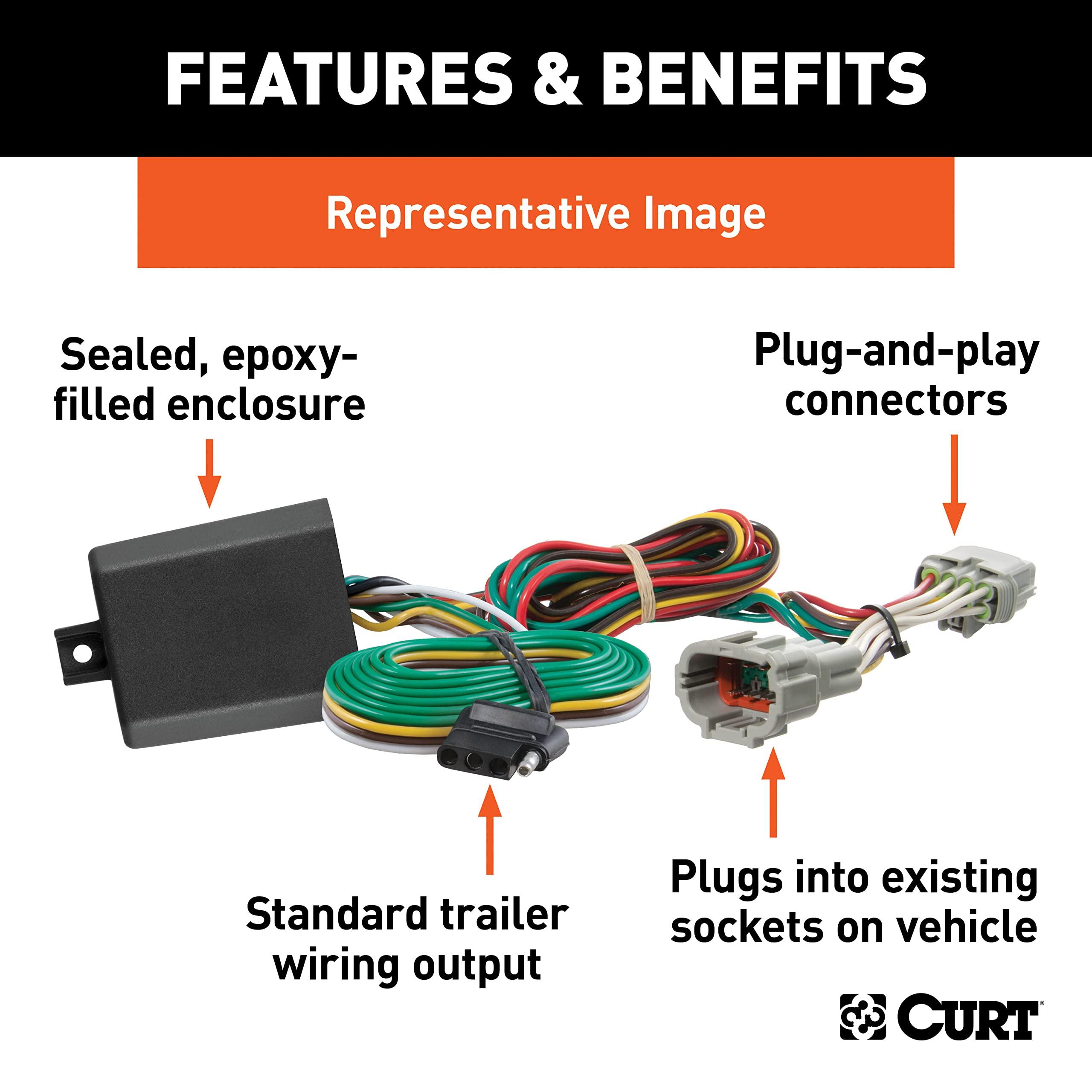 CURT 56478 Vehicle-Side Custom 4-Pin Trailer Wiring Harness, Fits Select Ram ProMaster 1500, 2500, 3500, Black - Image 2