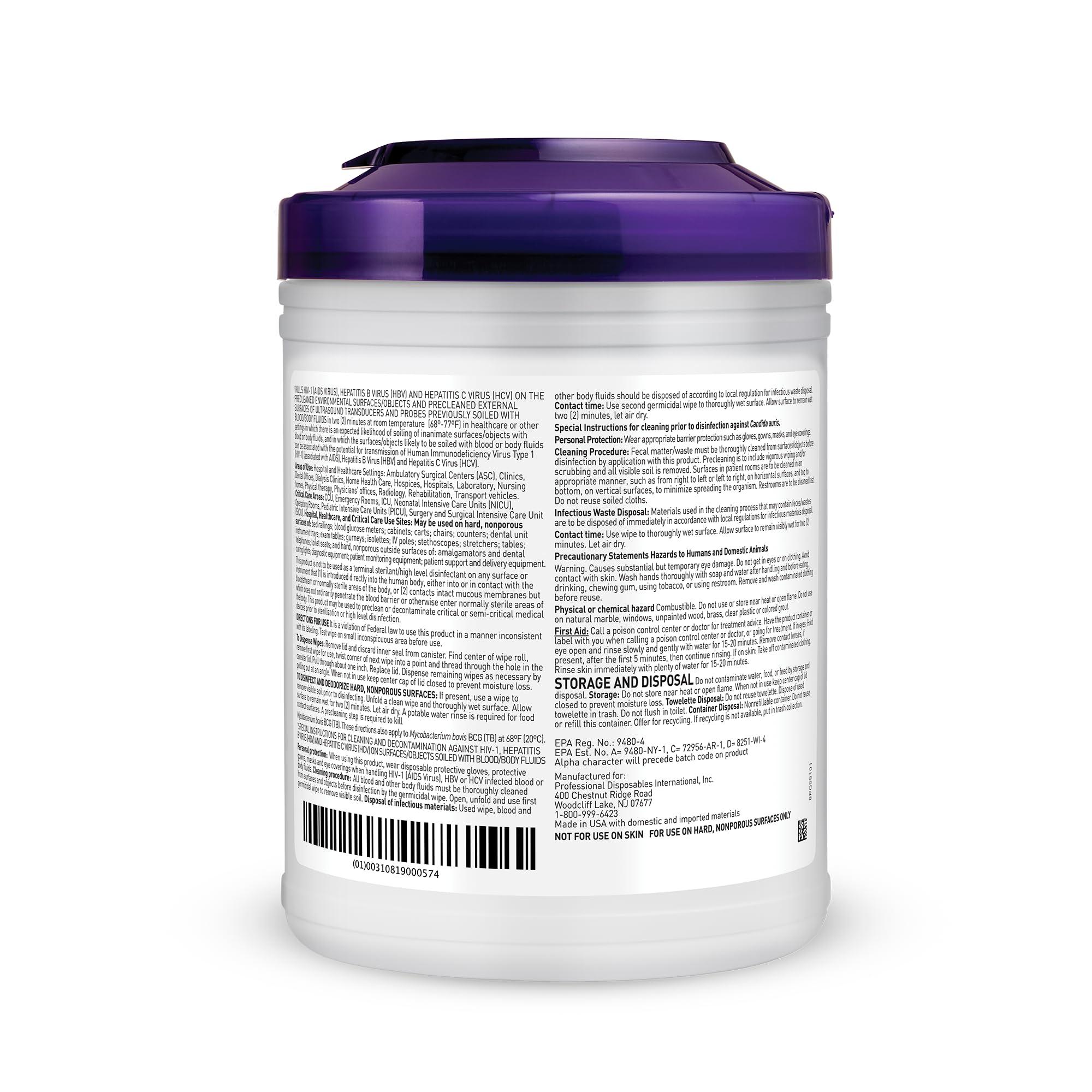Professional Disposables Surface Disinfectant Super Sani-Cloth Wipes, 160Count - Image 2