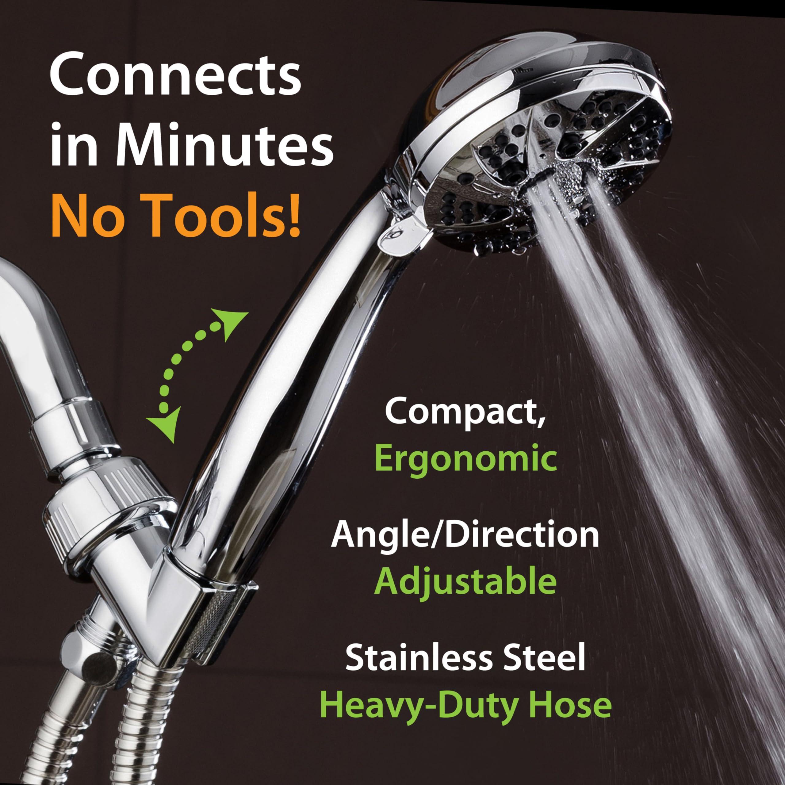 AquaDance High Pressure 6-Setting 3.5" Chrome Face Handheld Shower with Hose for the Ultimate Shower Experience! Officially Independently Tested to Meet Strict US Quality & Performance Standards! - Image 5