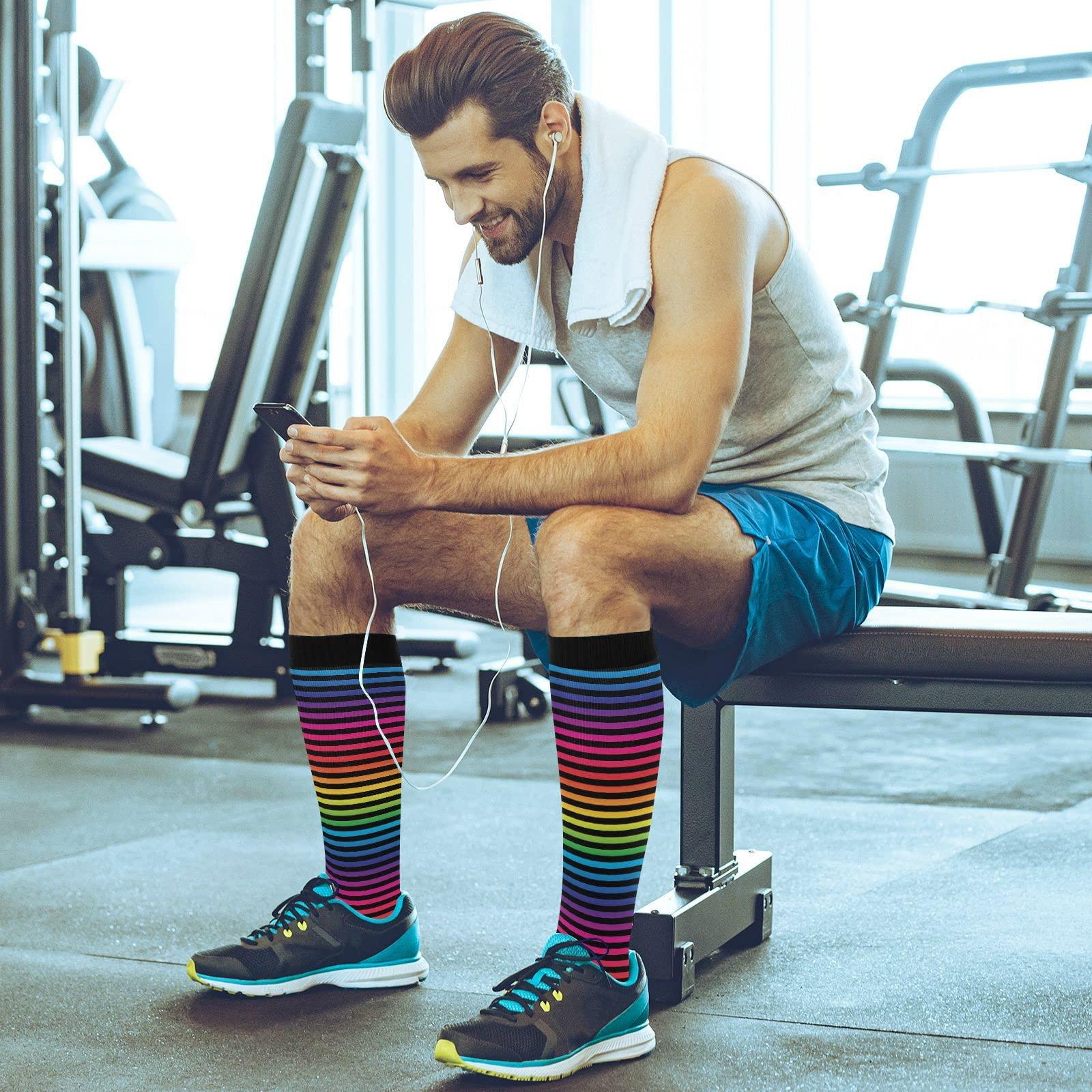 Wusikd Green Grapes Compression Socks for Women and Men Circulation Long Socks for Athletic Running 1 - Image 6