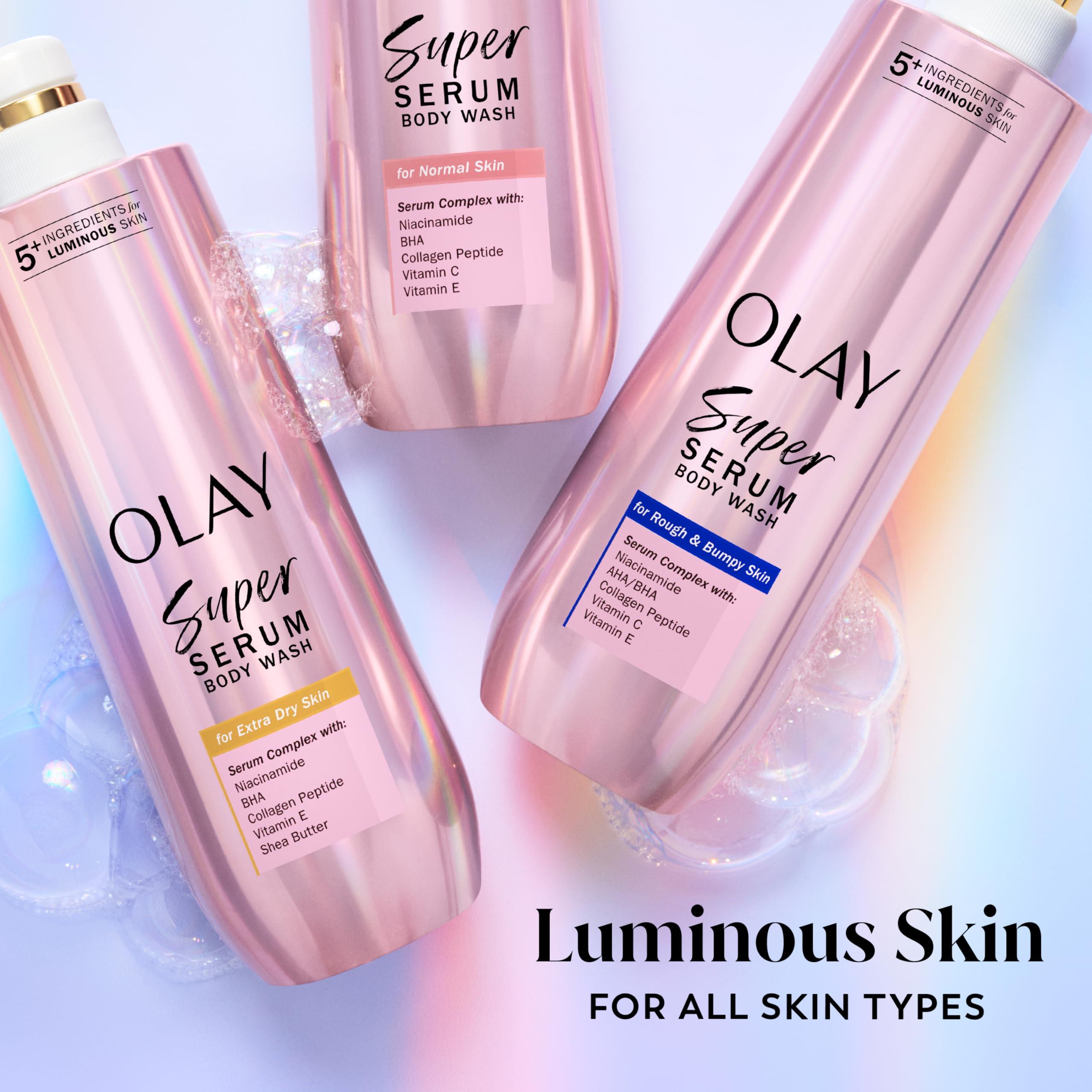 Olay Super Serum Body Wash for Normal Skin, 24hr Long Lasting Hydration, 5+ Ingredient Serum Complex for Bright Even Firm Luminous Skin, 18.5 fl oz - Image 11