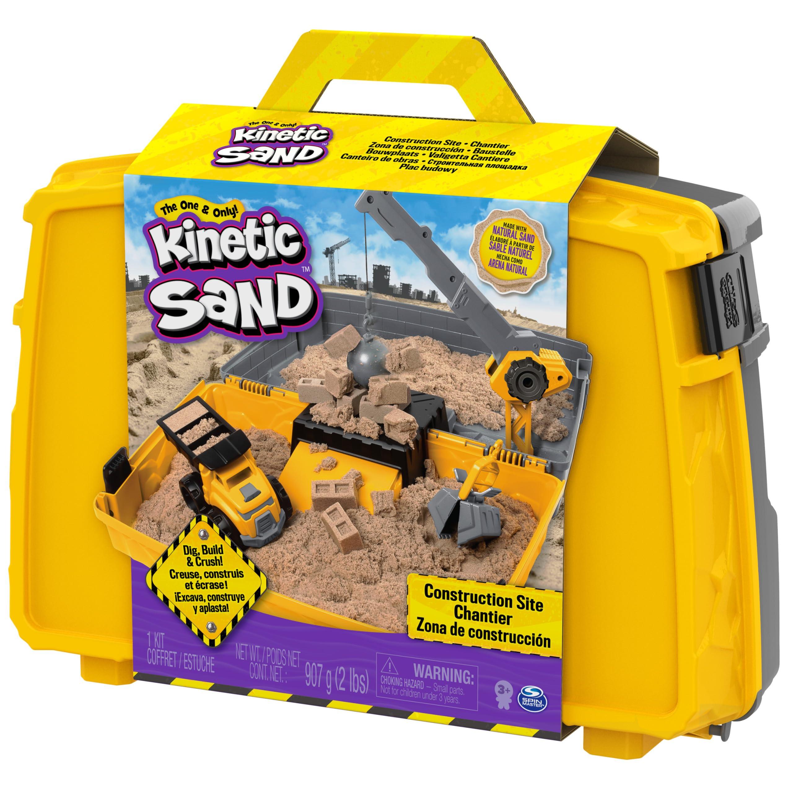Kinetic Sand, Construction Site Folding Sandbox with 2lbs Play Sand & Toy Truck, Sensory Toys for Kids Ages 3 and up - Image 9