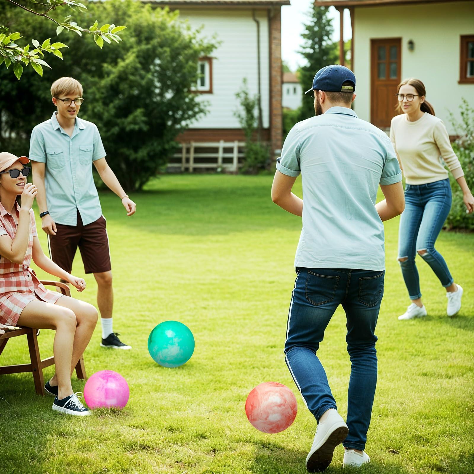 FUTUREPLUSX 6PCS Inflatable Playground Balls, 8.7 Inches Kickball Dodge Ball with Pump, for Kids Indoor and Outdoor Play, Party Favors - Image 6
