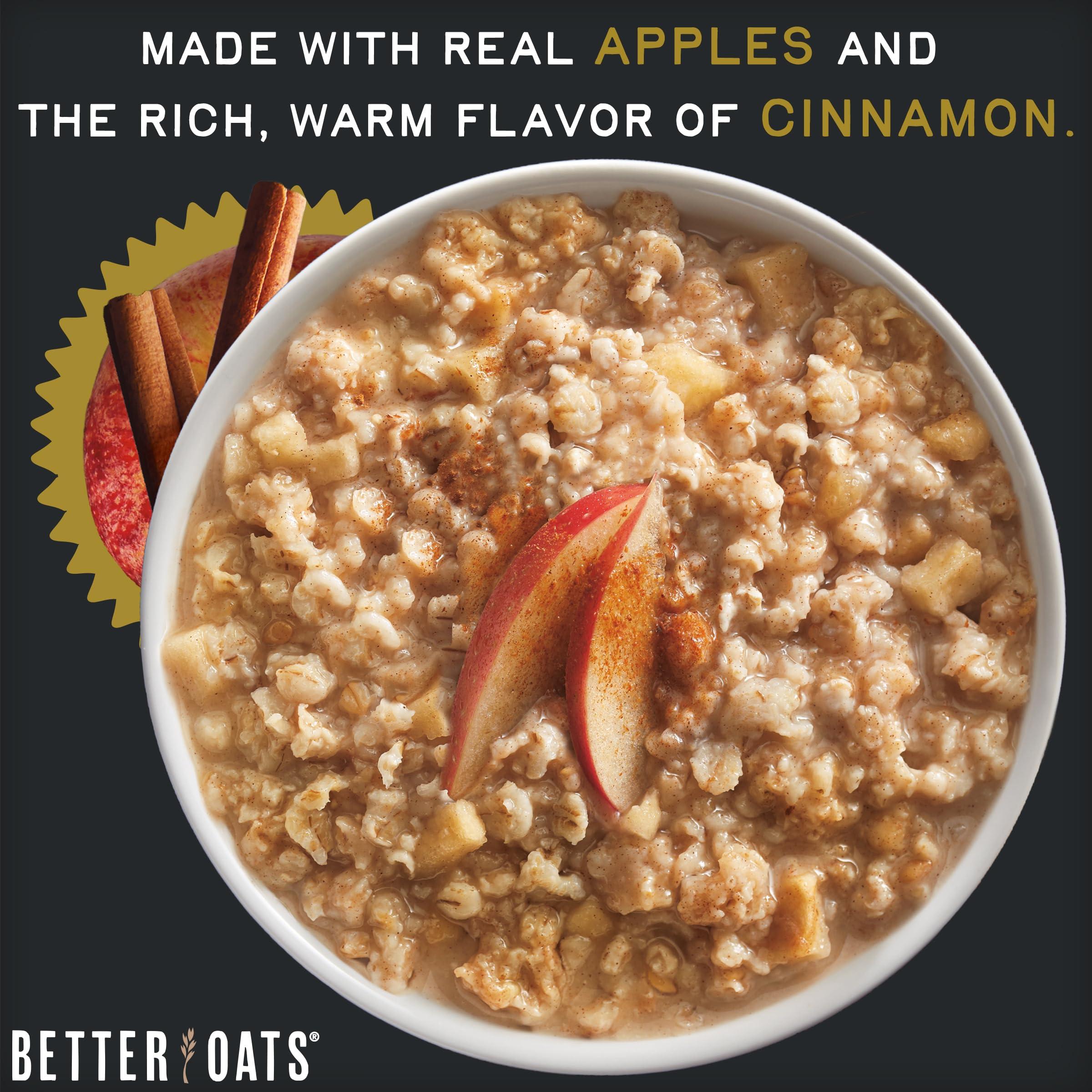 Better Oats 100 Calorie Apples and Cinnamon Oatmeal Packets, Instant Breakfast with Flax Seeds and Natural Apple-Cinnamon Flavor, Quick Cooking, Box of 10 Pouches (Pack of 6) - Image 5