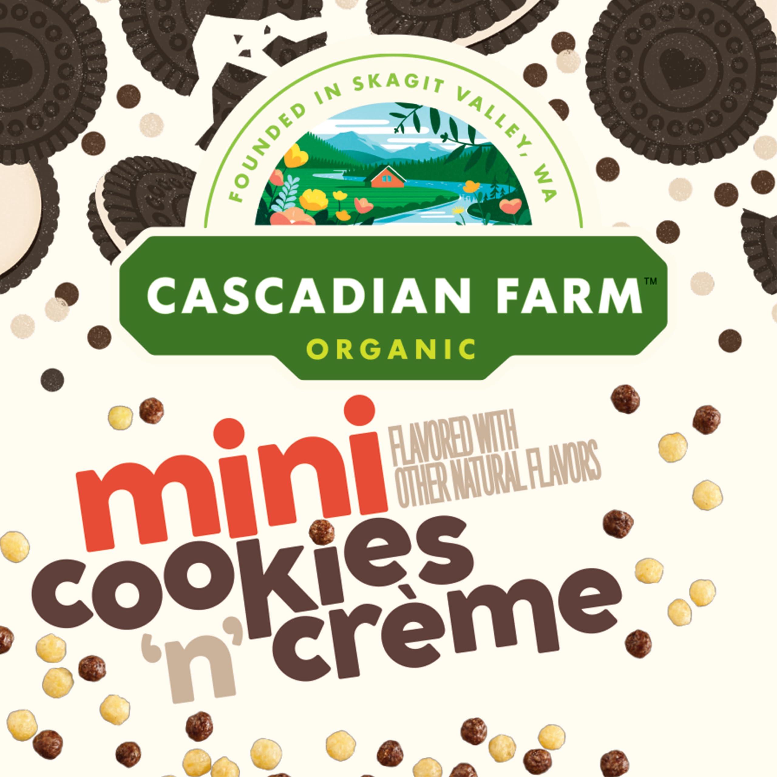 Cascadian Farm Organic Mini Cookies ‘n’ Creme Breakfast Cereal, Made With Whole Grain, Non-GMO, 10.7 oz - Image 3