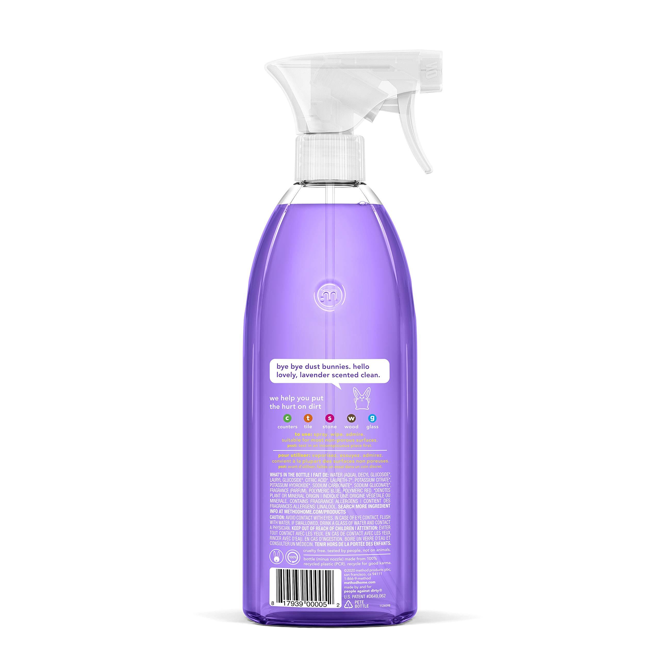 Method All-Purpose Cleaner Spray, French Lavender, Plant-Based and Biodegradable Formula Perfect for Most Counters, Tiles and More, 28 Fl Oz, (Pack of 4) - Image 2
