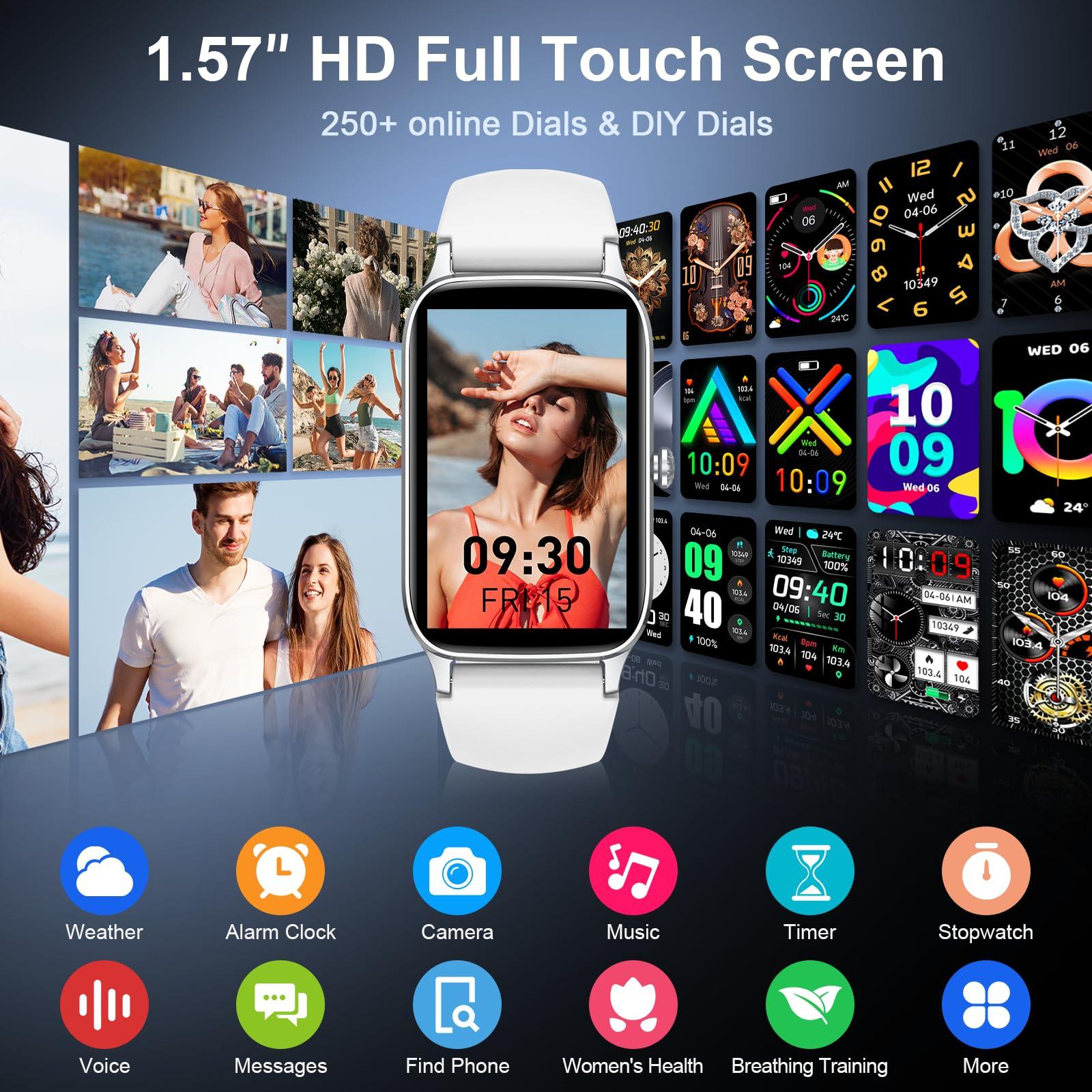 Smart Watch for Men Women(Answer/Make Call), 2025 Fitness Activity Tracker 1.57” Smartwatch with Heart Rate/Sleep Monitor/Pedometer/Calories/110+ Sports, IP68 Waterproof Fitness Watch for Android iOS - Image 2