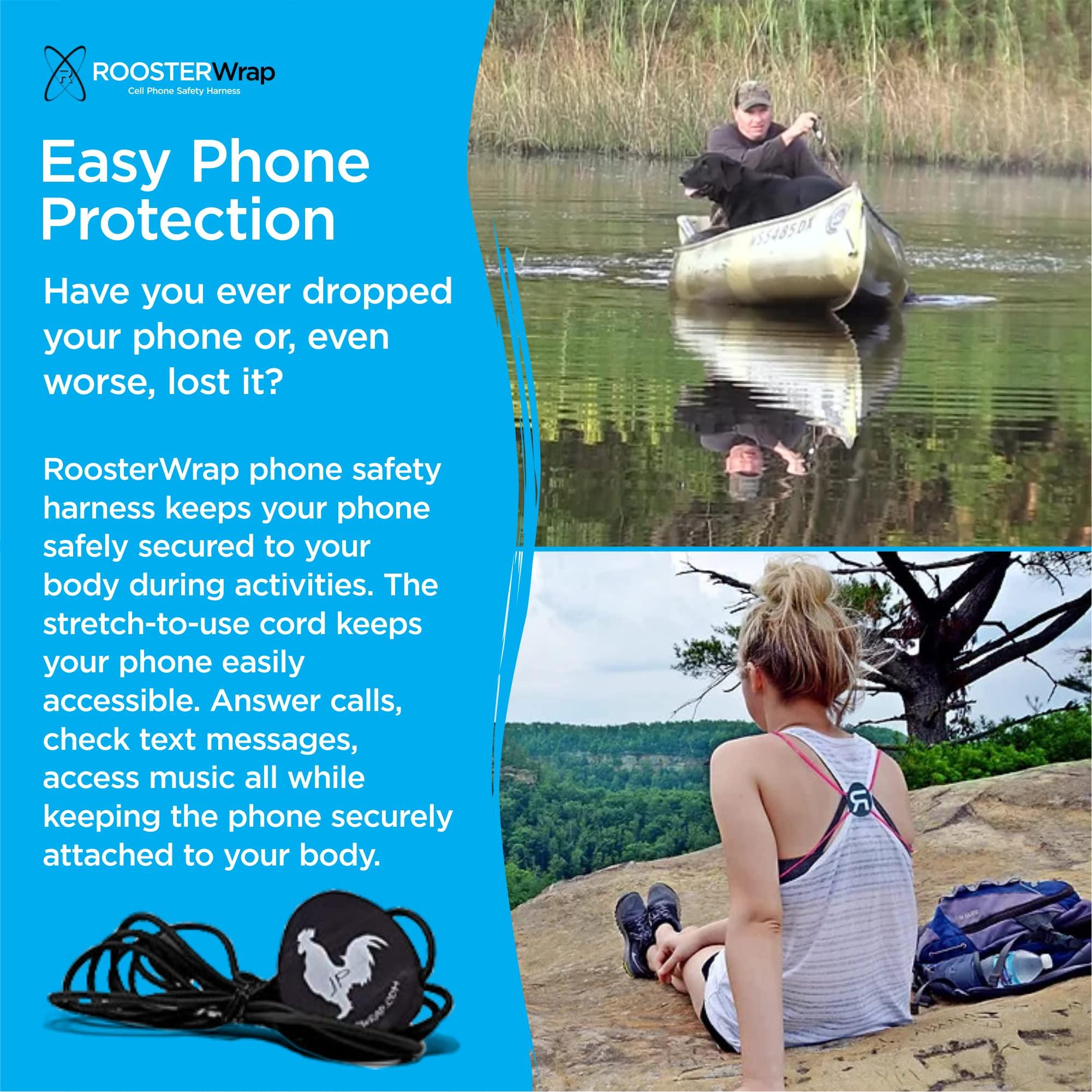 Rooster Wrap Black - Retractable Cell Phone Holder - Mobile Phone Chest Mount - Universal Cell Phone Accessory - Smart Phone Harness - Body Lanyard - Image 5