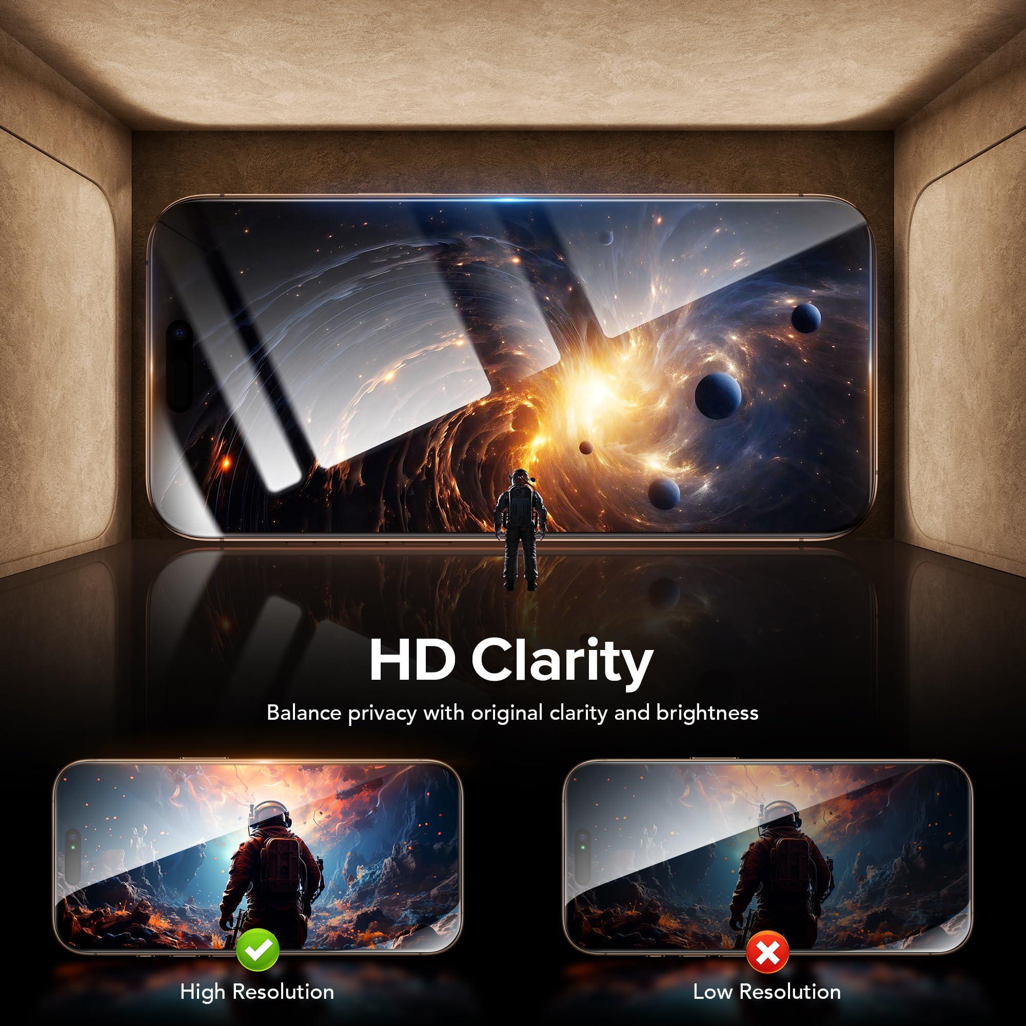 SuydanBox 3 Pack Privacy Screen Protector for iPhone 15 Pro Max, [One-Pull Installation] Military-Grade Shatterproof & Ultra Durable 9H Hardness, Anti-Spy Tempered Glass, Bubble-Free, Case Friendly - Image 7