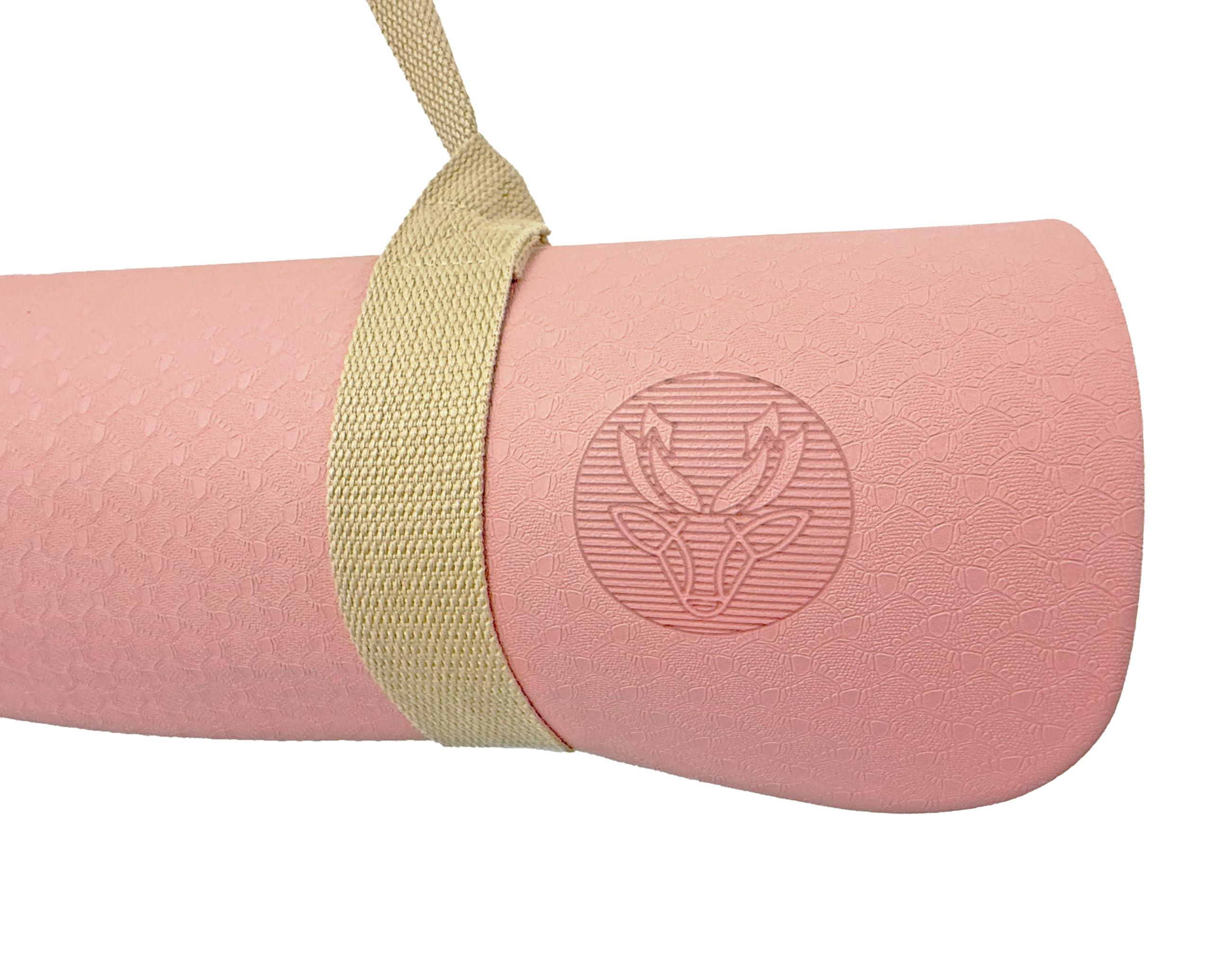 Lotus et Moi Non Slip Yoga Mat 6mm Thick, TPE Yoga Mat with a Carrying Strap, Home Workout, Light Weight Travel Pilates Mat Women, Fitness Gym Mat, Namaste - Image 5