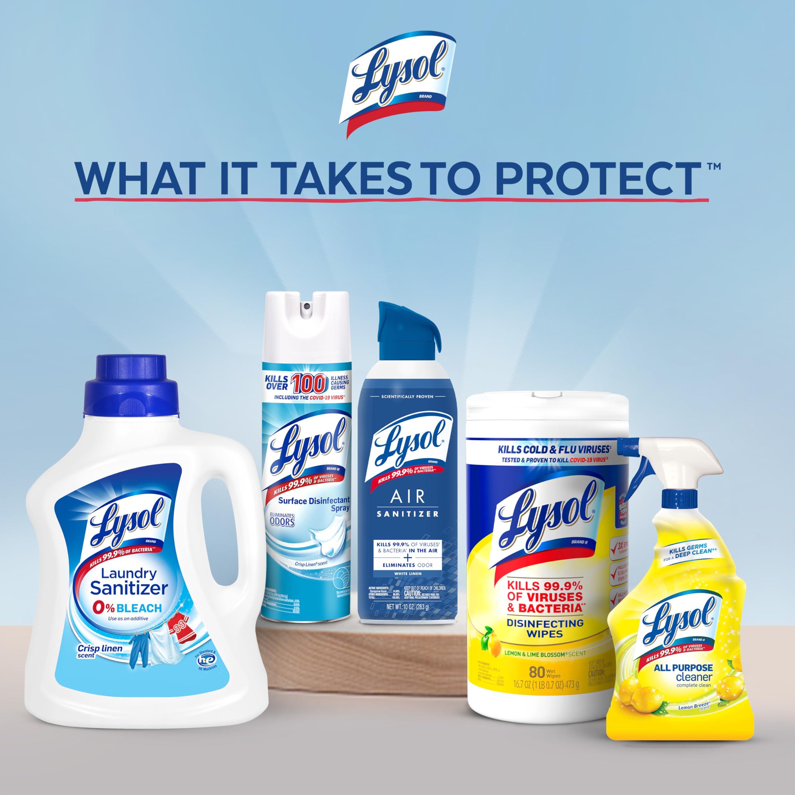 Lysol Disinfectant Wipes Multi-Surface Antibacterial Cleaning Wipes For Disinfecting and Cleaning Lemon and Lime Blossom 80 Count (Pack of 2) - Image 7