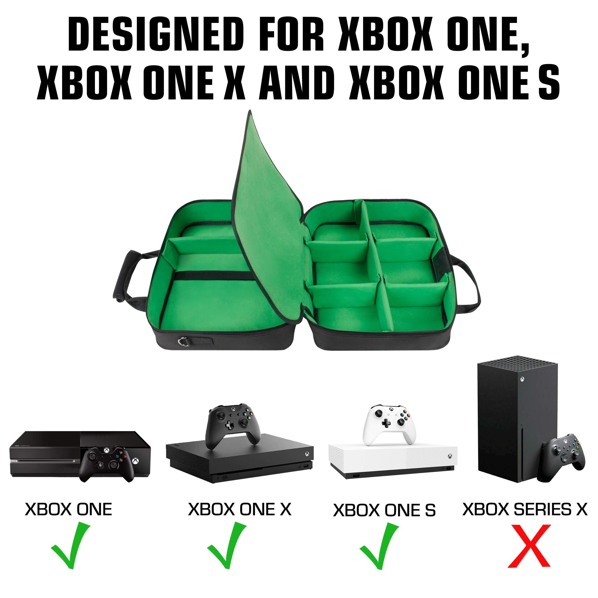 USA Gear Console Carrying Case - Xbox Travel Bag Compatible with Xbox One and Series S with Water Resistant Exterior and Accessory Storage for Controllers, Cables, Gaming Headsets and More - Image 2