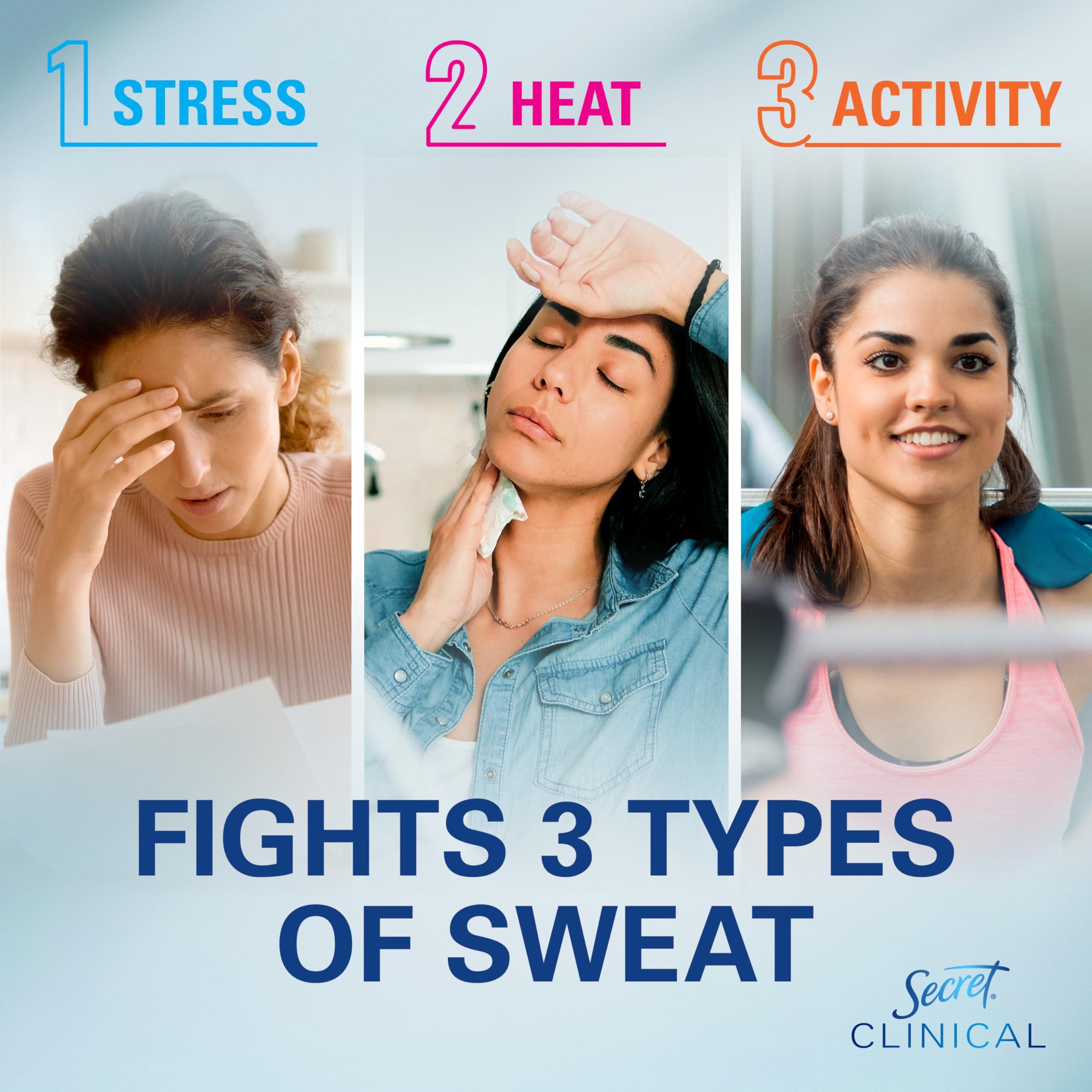 Secret Clinical Strength Antiperspirant Deodorant for Women, 3X Stress Protection, 72hr Sweat & Odor Protection, PH Balancing Minerals, Invisible Solid, Clean Lavender Scent, 2.6 oz - Image 2