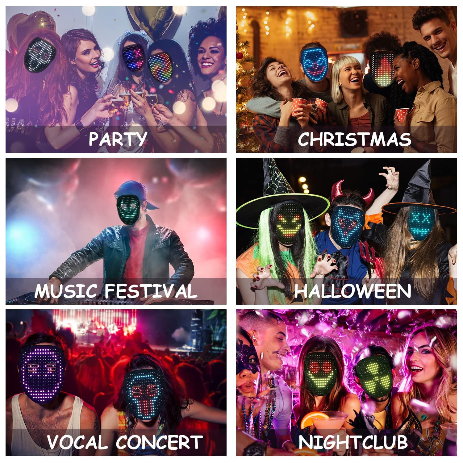 Depointer Life Led Mask with Gesture Sensing,Unisex LED Lighted Face Transforming Mask for Costume Cosplay Party Masquerade - Image 7