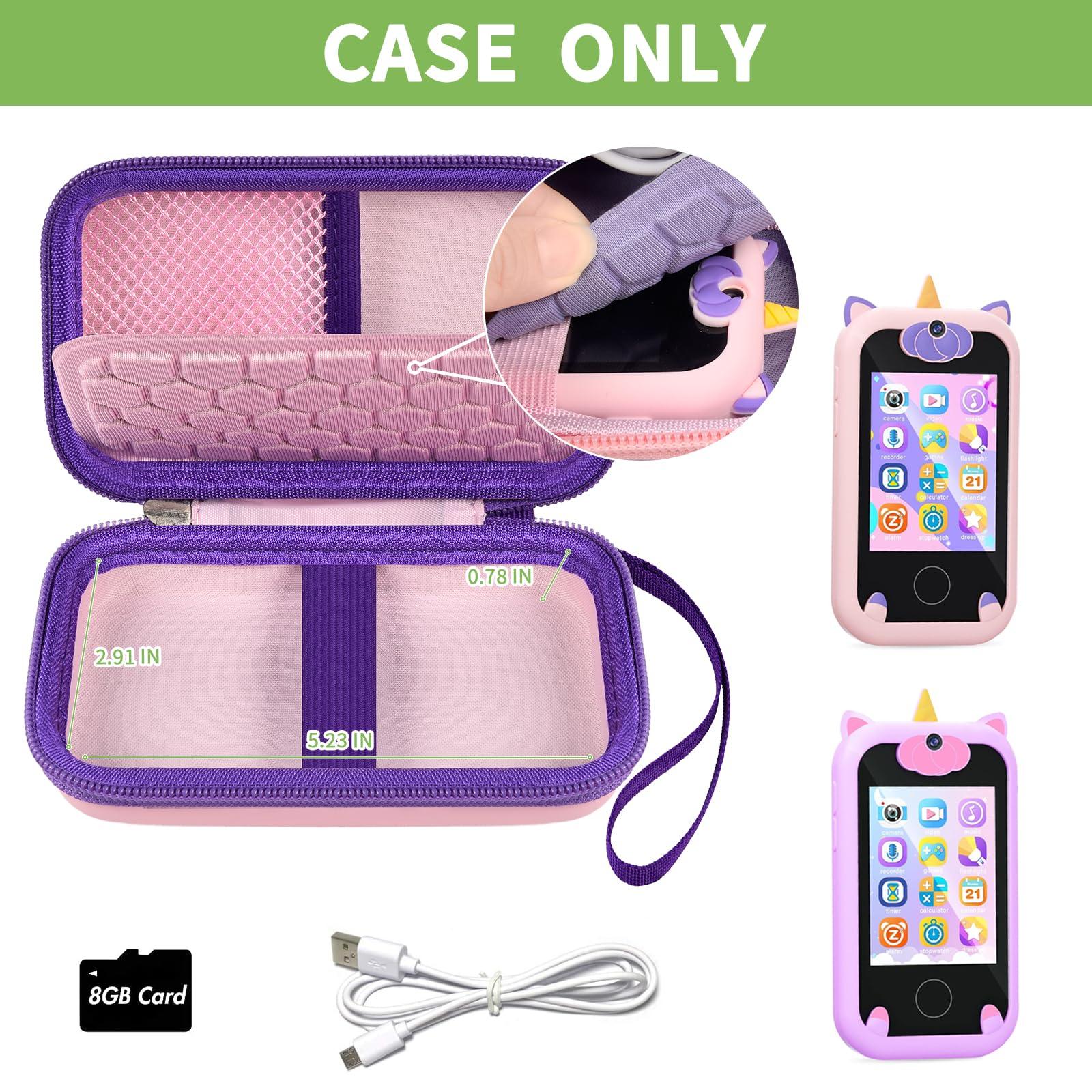 ALKOO Kids Toy Smartphone Case Compatible with Kikapabi/for Joozfee/for dancingcow/for Prysyedawn, Learning Toys Holder for Toddler Play Cell Phone, SD Card, Lanyard and Cable Accessories- Pink - Image 4