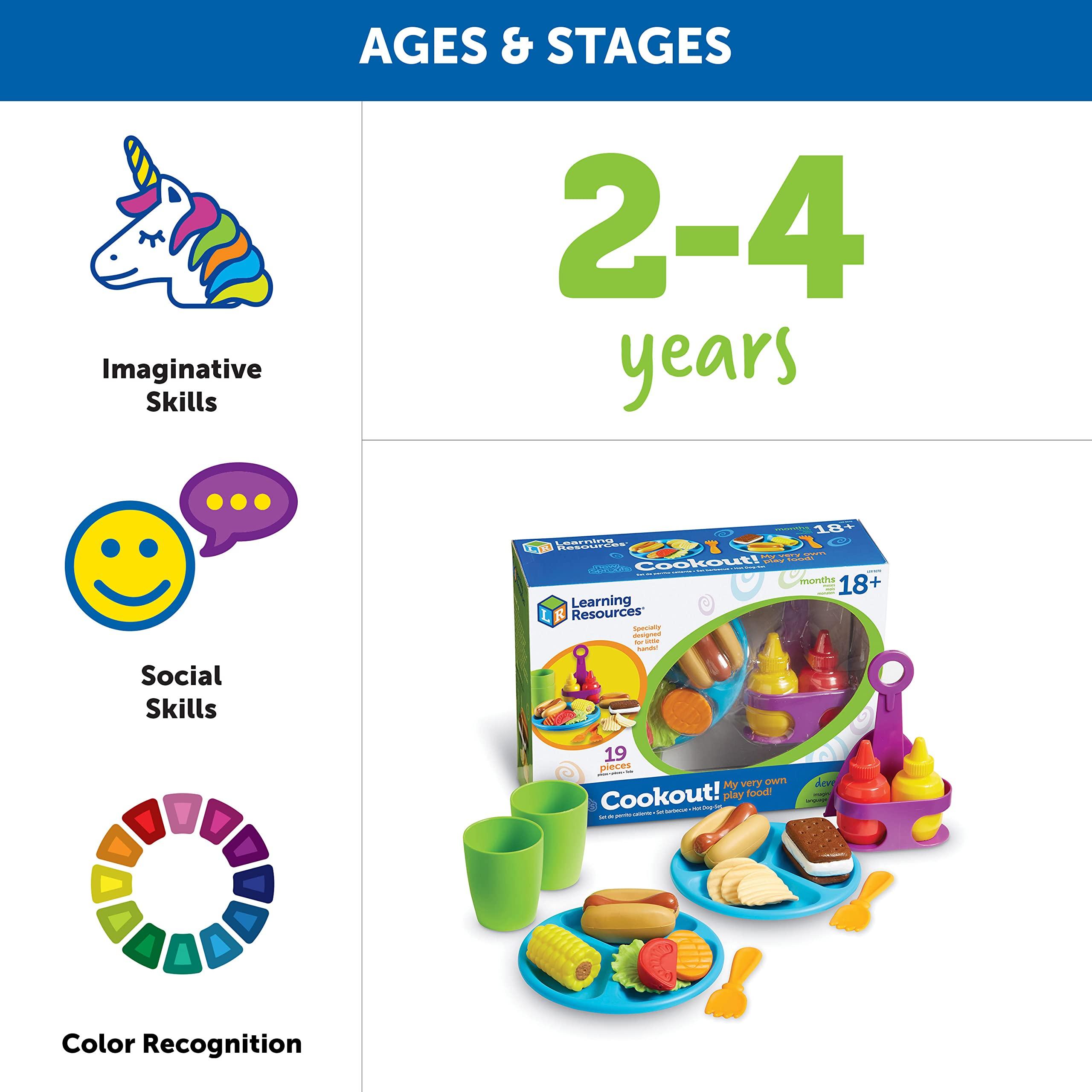 Learning Resources New Sprouts Cookout! ,19 Pieces, Ages 18+ Months, Barbecue Set, Pretend Play Food for Toddlers - Image 5