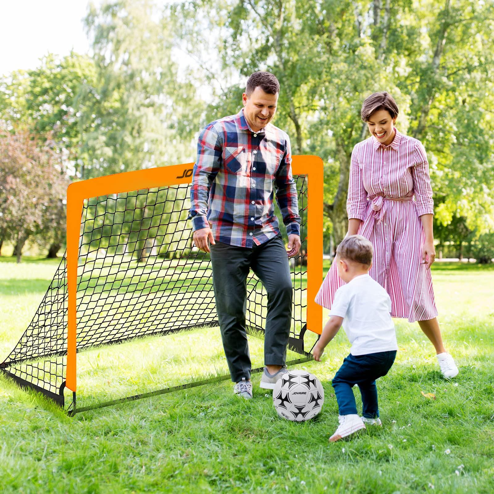 Kids Soccer Goals for Backyard Set, Portable Toddler Soccer Goal 2 of 4x3 ft, 6x4 ft, 7x5 ft, Soccer Training Equipment, Pop Up Soccer Net Kit with Size 4 Soccer Ball, Youth Games, Outdoor Sports Play - Image 6