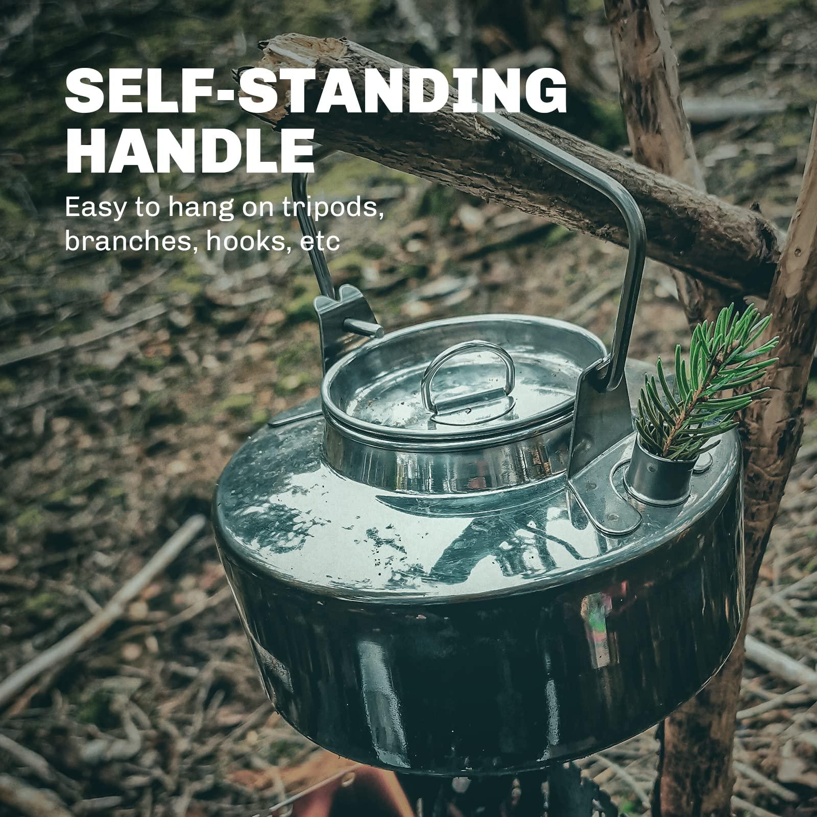 Fire-Maple Antarcti Portable 1 Liter Lightweight Stainless Steel Camping Kettle | Durable and Portable Camp Tea Pot | Ideal for Bushcraft and Outdoor Campfire Use - Image 3