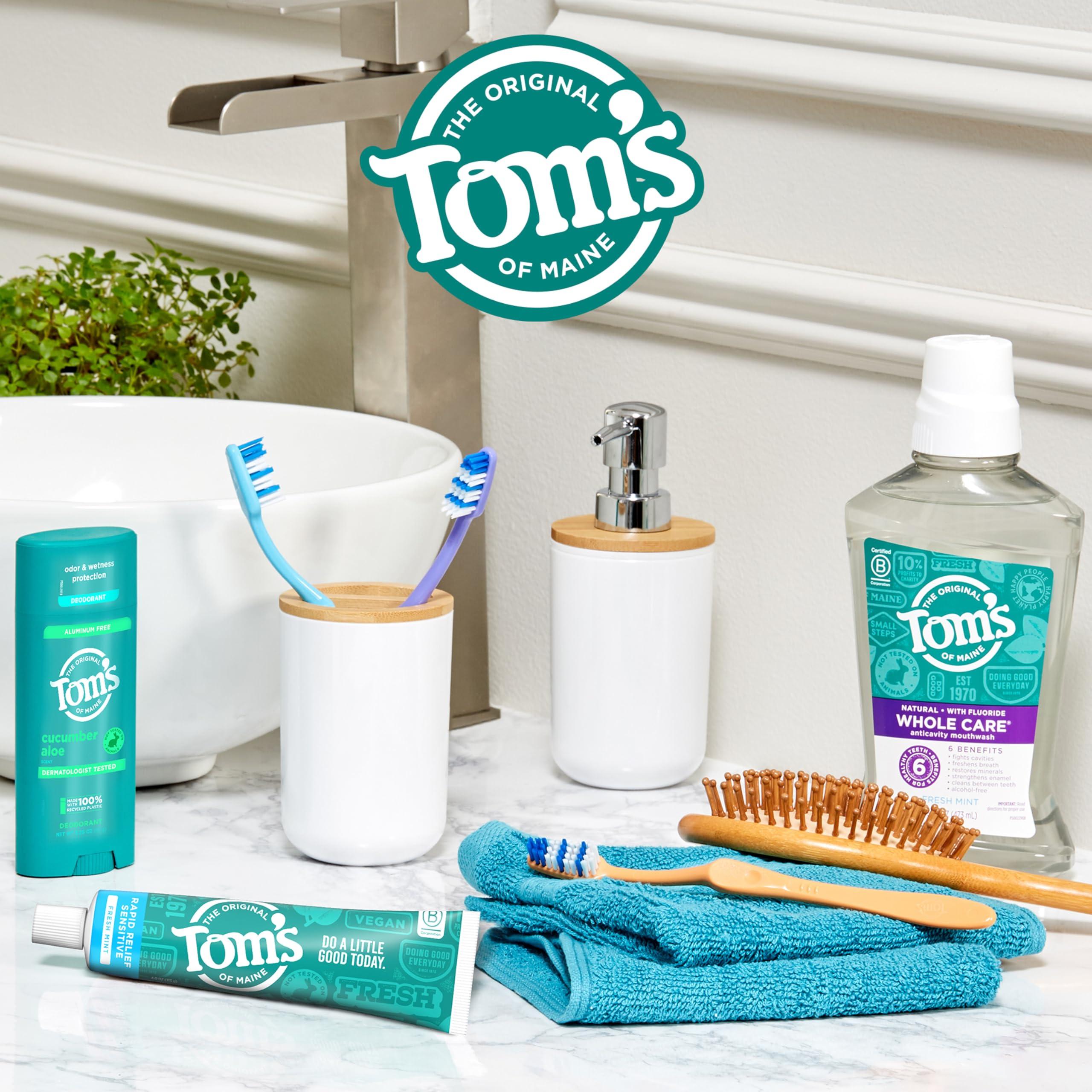Tom's of Maine Fluoride-Free Rapid Relief Sensitive Toothpaste, Fresh Mint, 4 oz. 3-Pack (Packaging May Vary) - Image 9