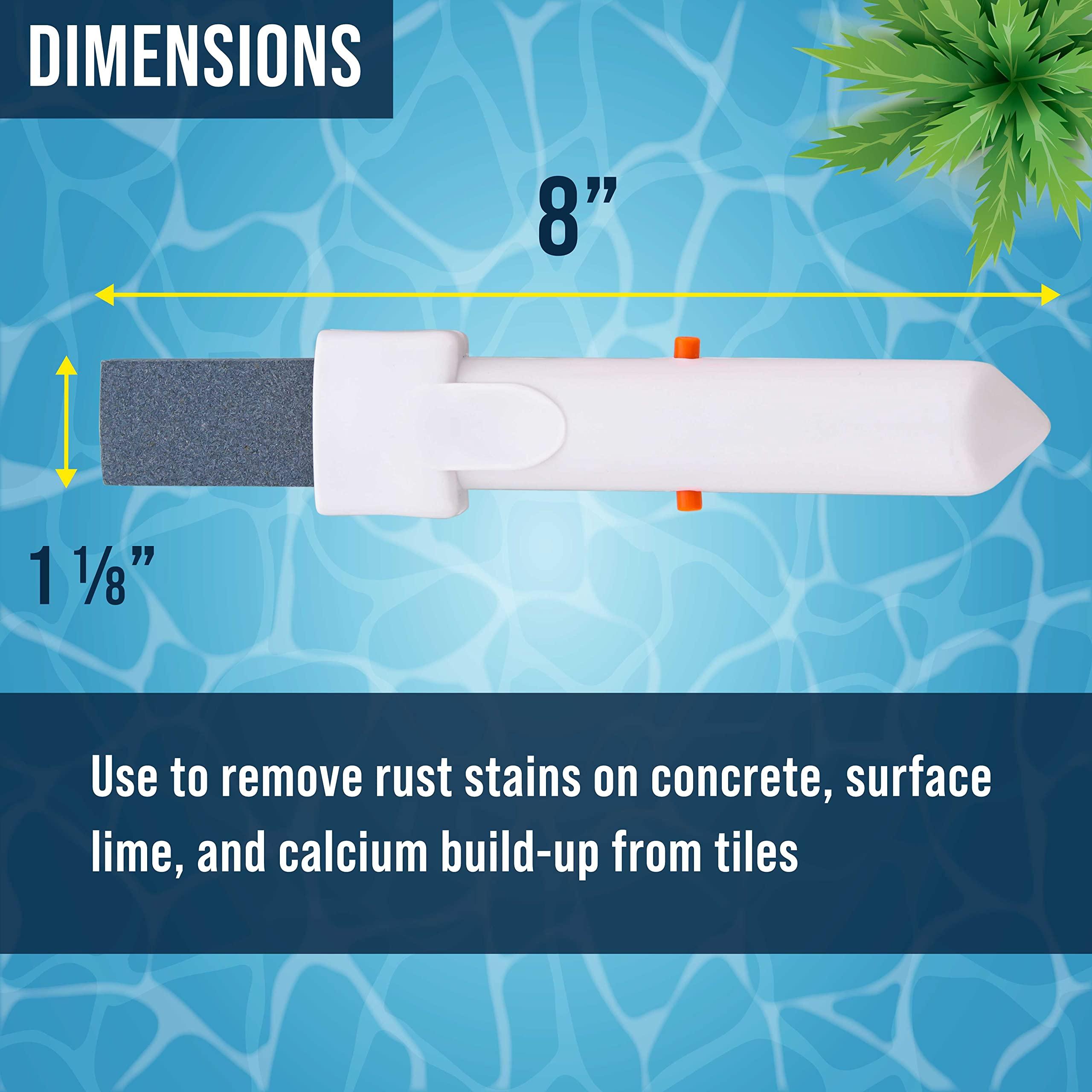 U.S. Pool Supply Pool Cleaning Pumice Stone with Pole Handle, 3 Pack - Clean Remove Rust Stains on Concrete, Calcium Build-Up on Tiles, Scrub Debris Off Walls, Floors, Steps, Corners - Image 3
