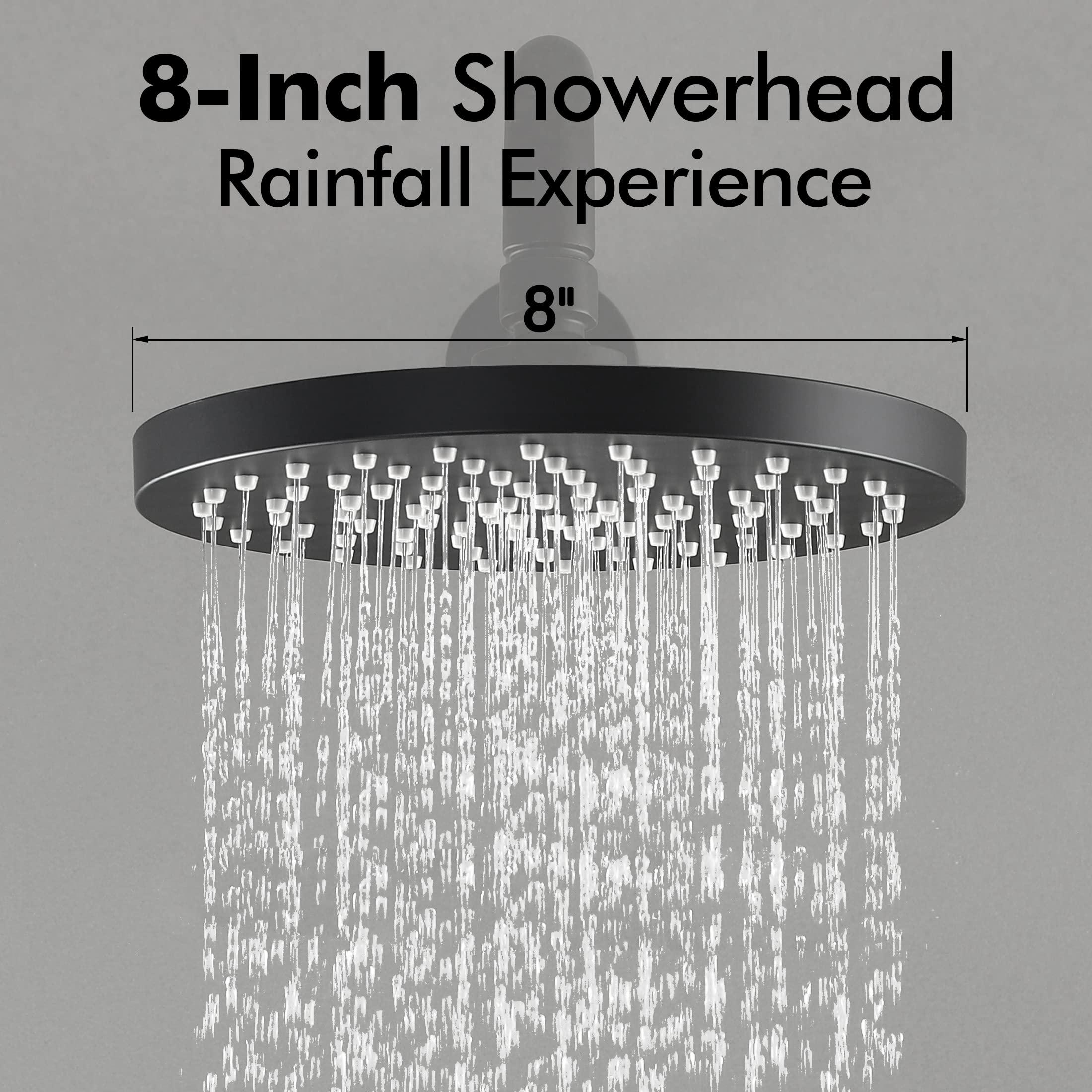 KES Shower Faucets Sets Complete Rain Shower Head Shower Valve and Trim Kit Wall Mount Pressure Balance Black Shower System, XB6202F18-BK - Image 3
