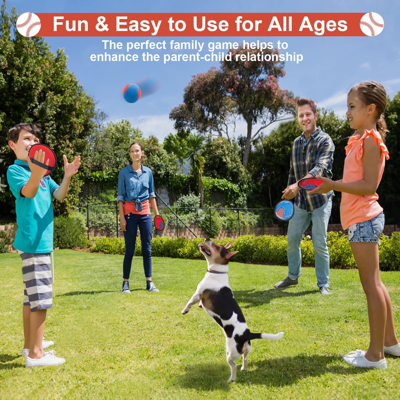 Toss and Catch Ball Game, Kids Toddler Baseball Glove & Catch Ball Toys, Kids Outdoor Games for Family, Toys for Beach Pool Yard Outside, Birthday Gift for Ages 3 4 5 6 7 8-12 Year Old Boys Girls - Image 5