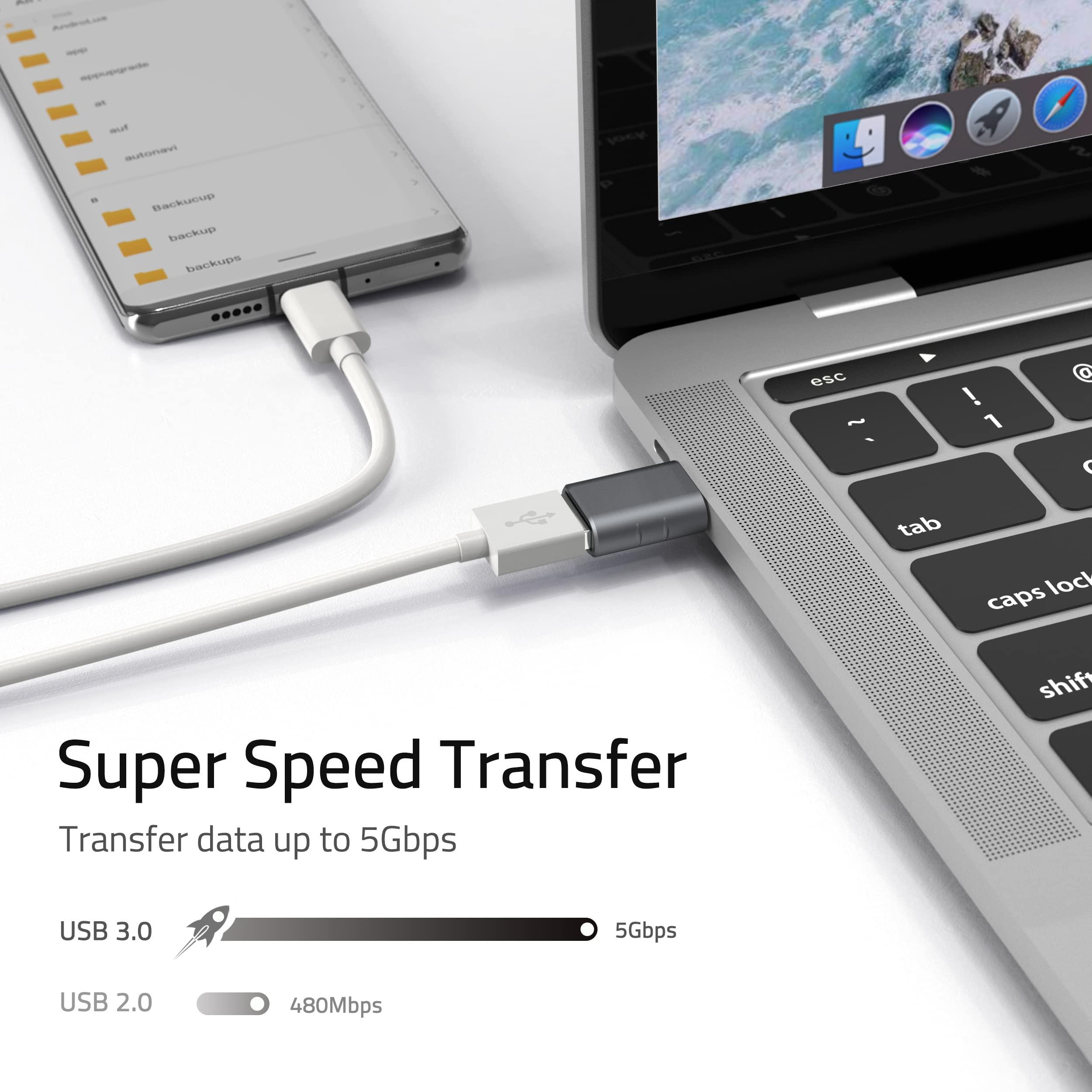 Syntech USB C to USB Adapter Pack of 2 USB C Male to USB 3.0 Female Adapter Compatible with MacBook Pro Air 2024, Microsoft Surface, iPad,Samsung Notebook, Dell XPS and More Type C Devices,Space Grey - Image 5