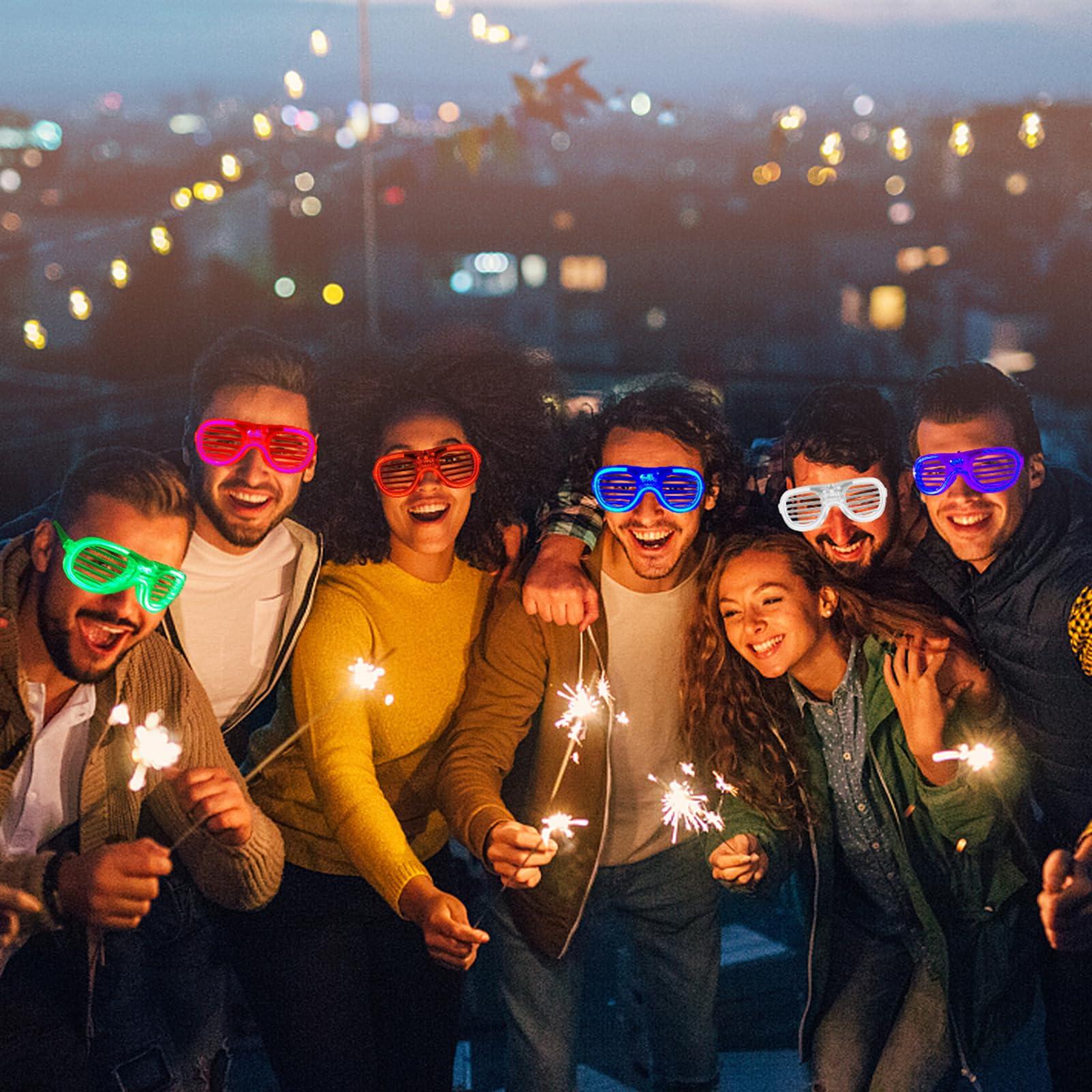 25 Packs LED Glasses 5 Neon Colors glow in the dark party supplies Favor for Kids Adult Glow sticks Light Up Glasses fit Holiday Birthday Valentine's Day and Halloween Party Supplies Cosplay Christmas - Image 2