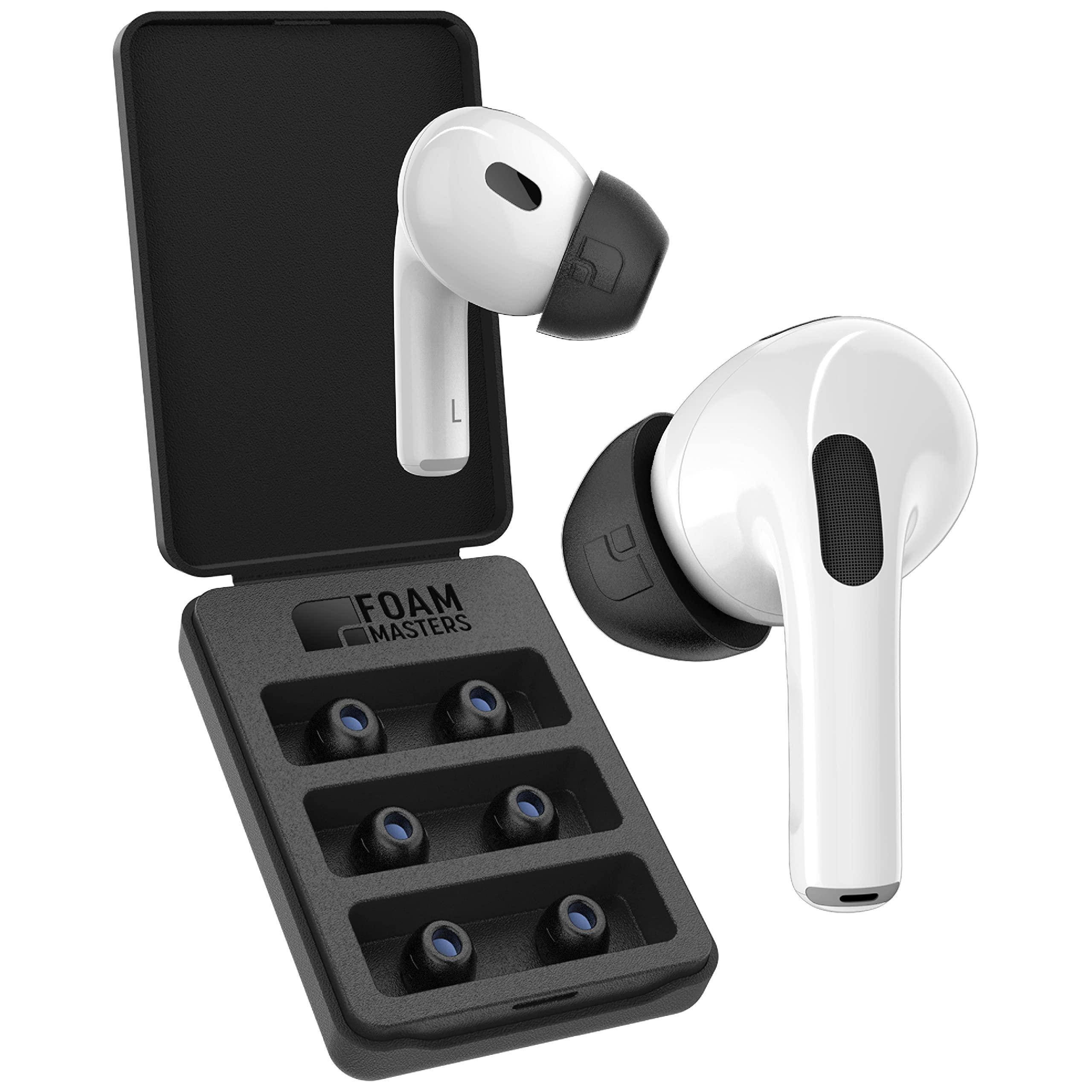 Foam Masters Ultra-Premium Memory Foam Ear Tips for AirPods Pro 1st & 2nd Gen | 3 Pairs | Black Magic Ver 6.0 | Secure | Comfort | Better Noise Cancel | Replacement Buds – Black, Assorted S/M/L - Image 8