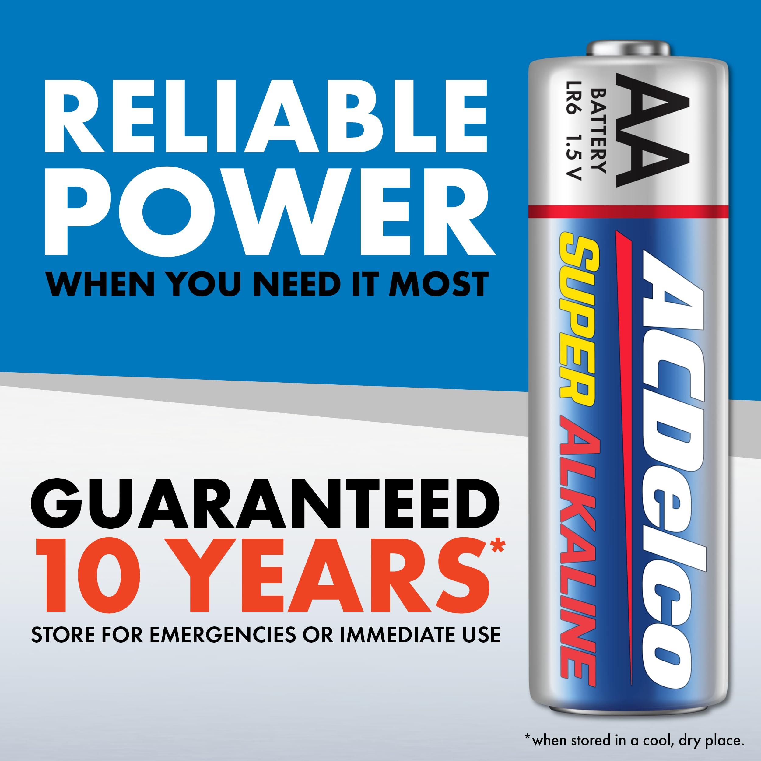 ACDelco 40-Count Double AA Batteries, Maximum Power Super Alkaline Battery for Home and Office, 10-Year Shelf Life, Reclosable Packaging - Image 3