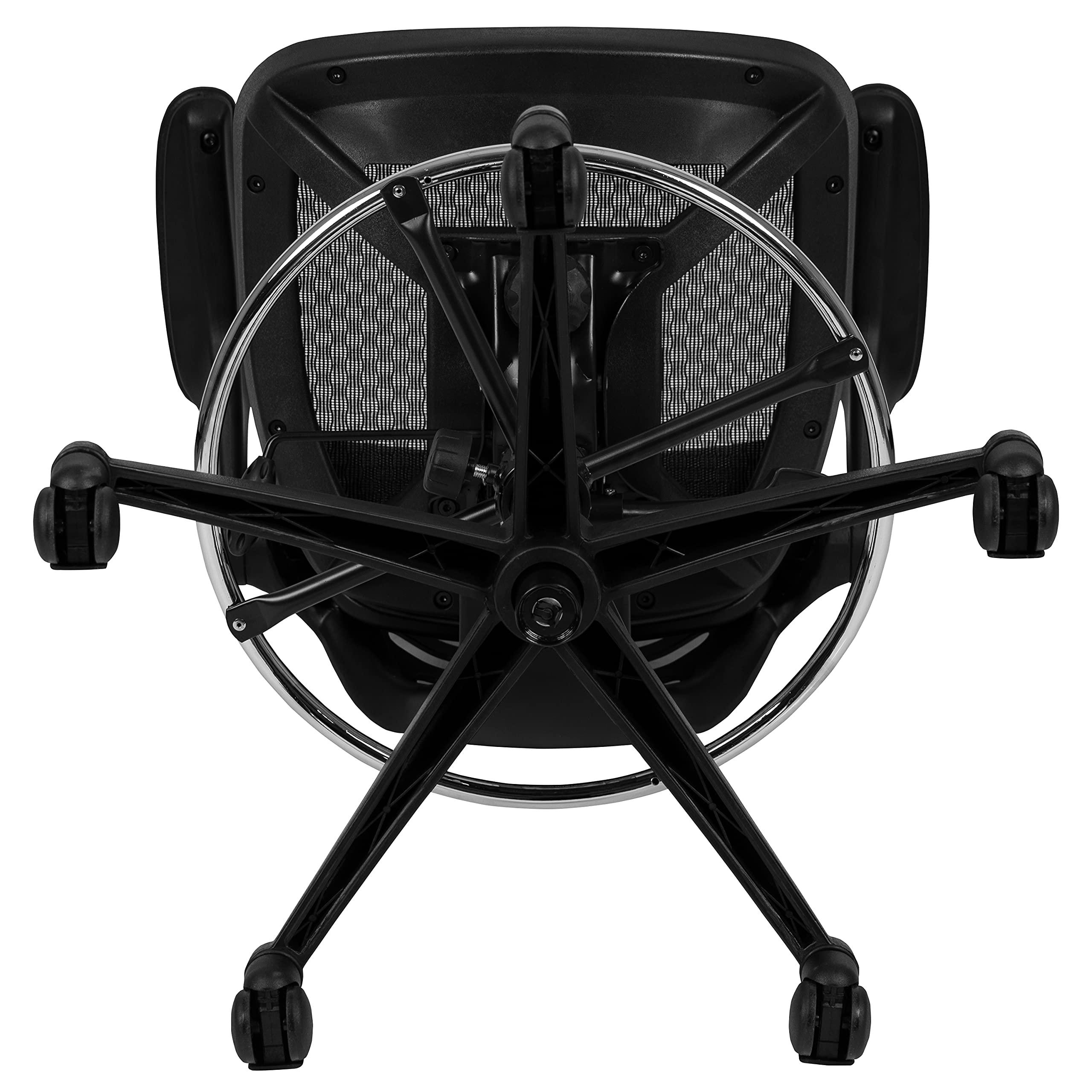 Flash Furniture Waylon Mid-Back Swivel Office Chair with Adjustable Foot Ring and Seat Height, Ergonomic Executive Chair with Armrests, Black - Image 15
