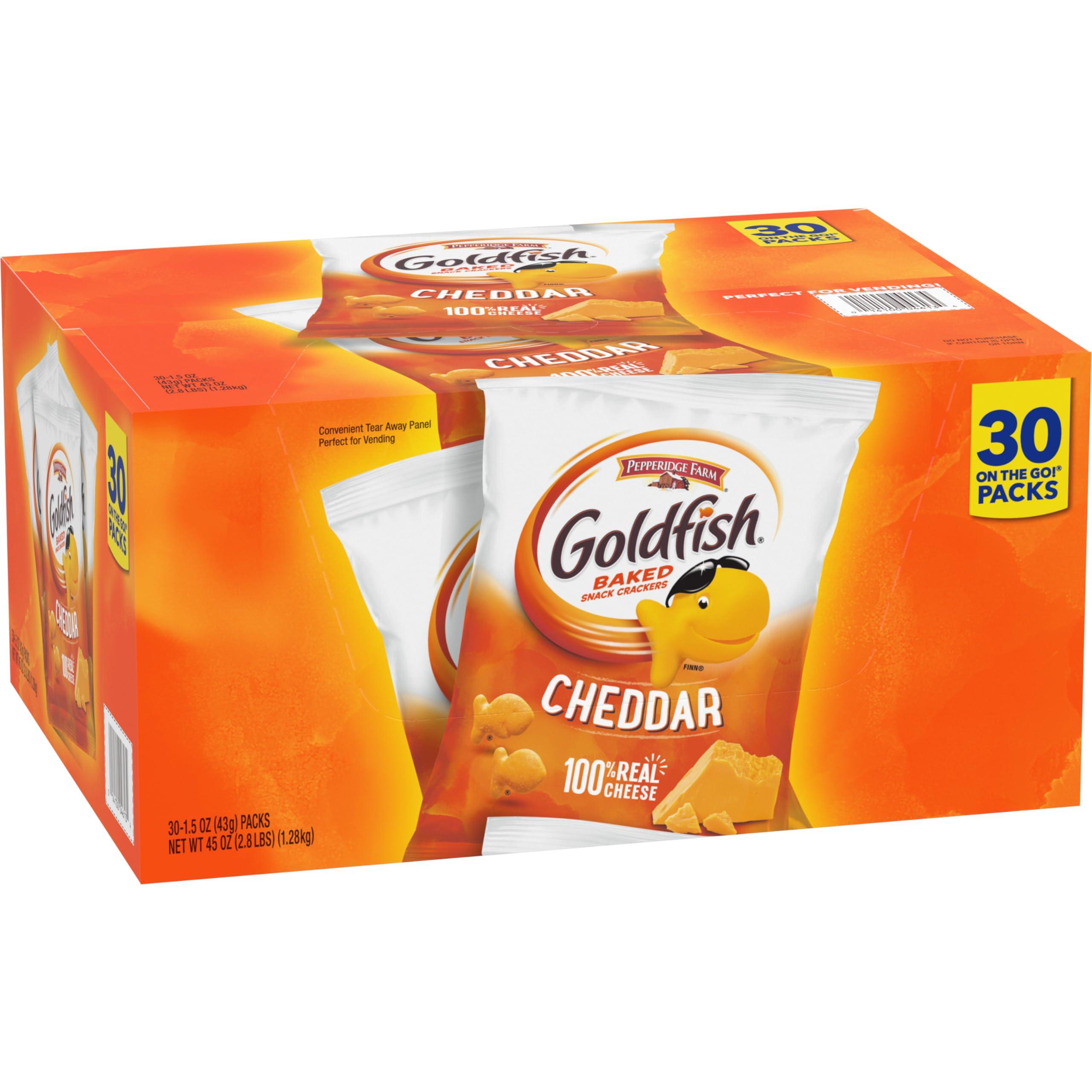 Pepperidge Farm Goldfish Cheddar Crackers, 1.5 oz. Snack Packs, 30 Count - Image 9