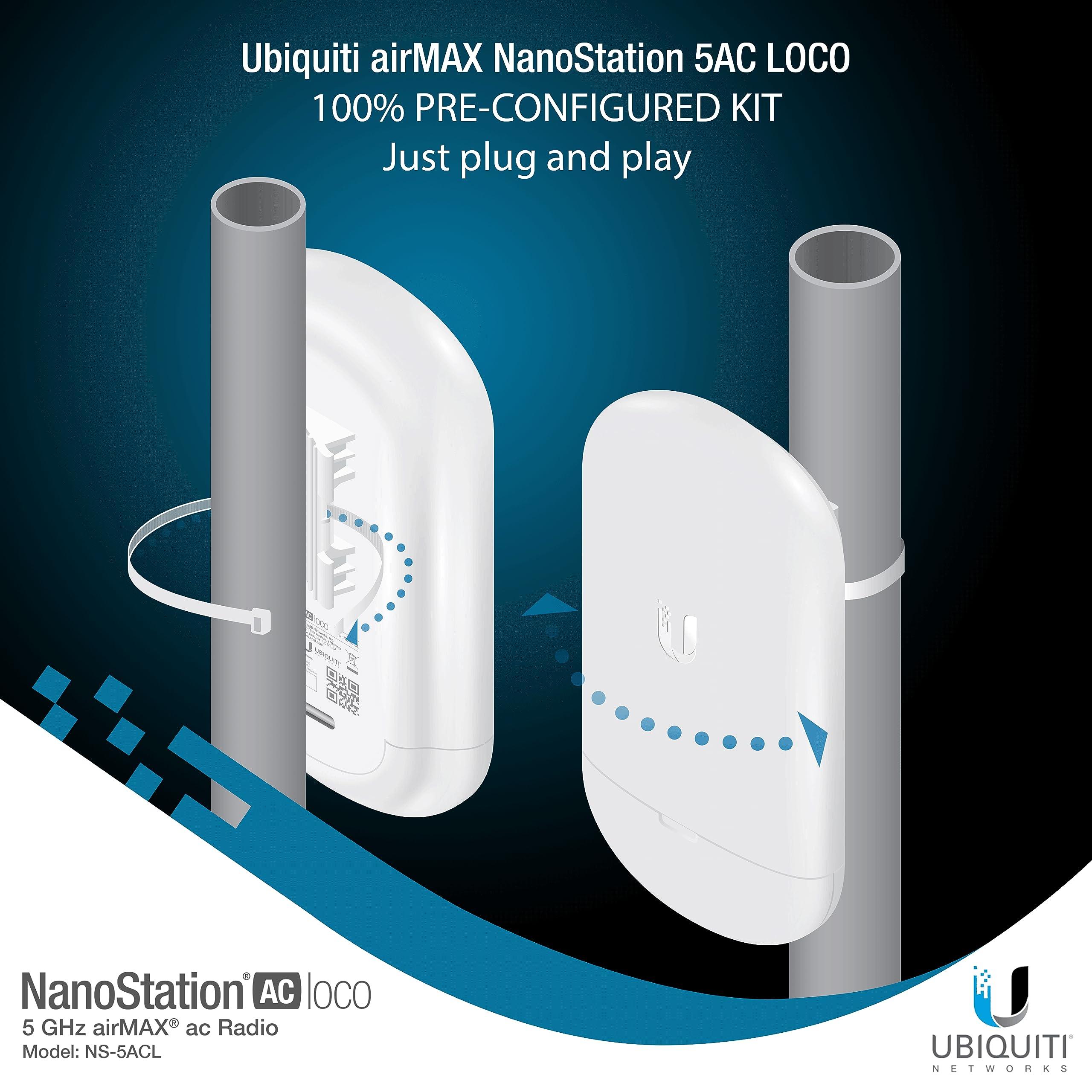 Wireless Bridge Ubiquiti LOCO5AC PRE-CONFIGURED, Bundle of 2 Ubiquiti Nanostation LOCO 5AC, Point to Point Outdoor WiFi Bridge, Plugh and Play, 5GHz, 450+Mbps, 10+km Link Range, Network Bridge - Image 8