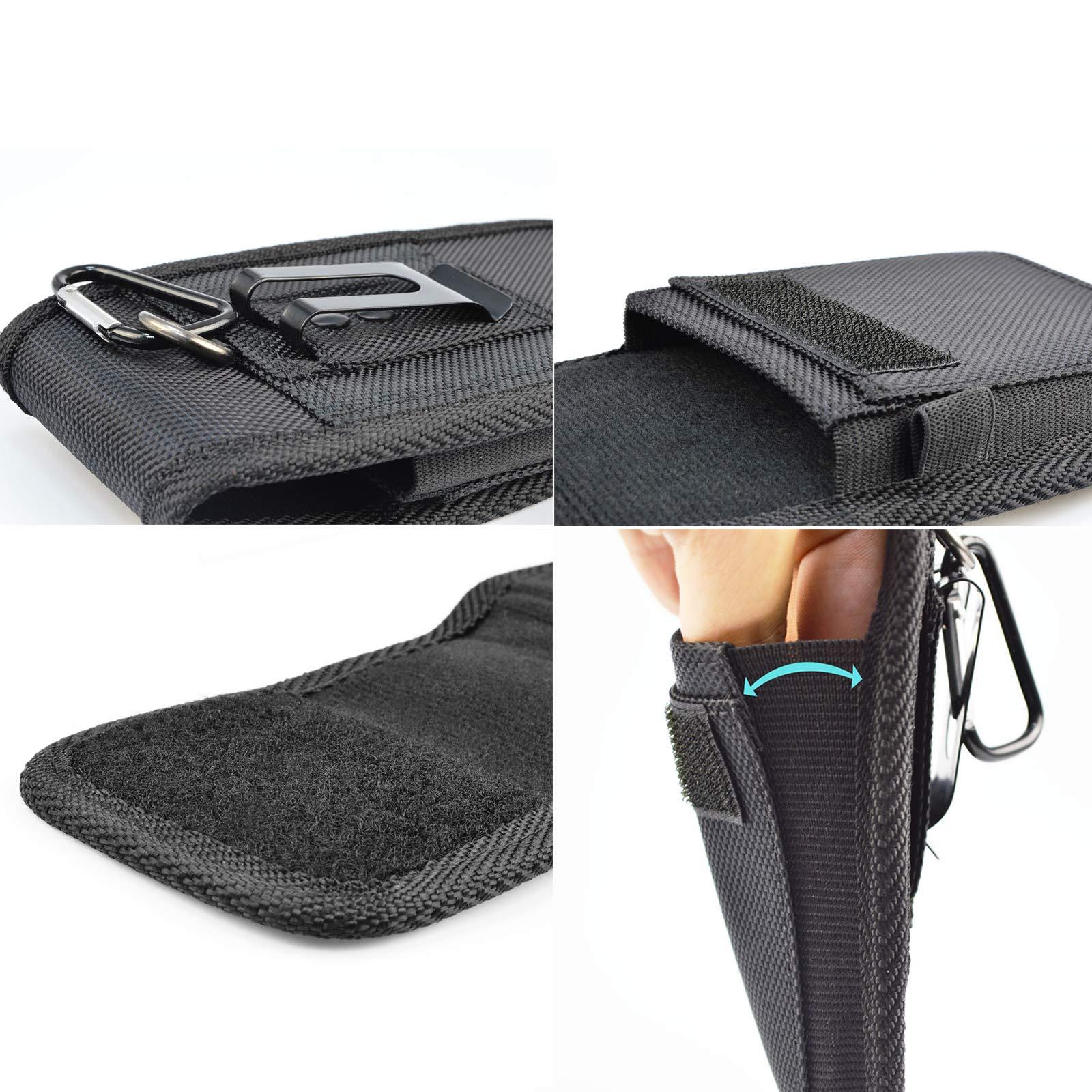 Njjex Phone Holster for Samsung Galaxy S25 Ultra S24 S23 S22 S21 S20 Note 20 A35 A16 A15 A14 A02S A12 A32 A13 iPhone 16 Pro Max XS XR Nylon Belt Clip Holster Cell Phone Pouch Card Holder Carrying Case - Image 5