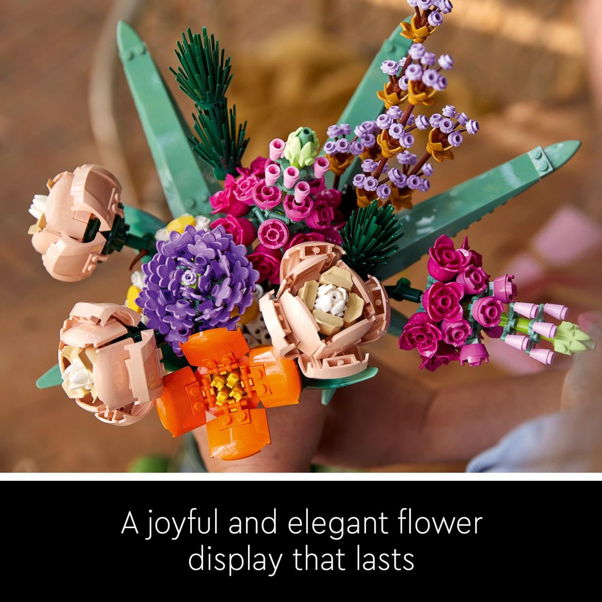 LEGO Icons Flower Bouquet Building Set - Artificial Flowers for Decoration for Home and Display, Ages 18+ - Small Fake Flowers for Table, Desk, Office - Gift for Graduation - 10280 - Image 3