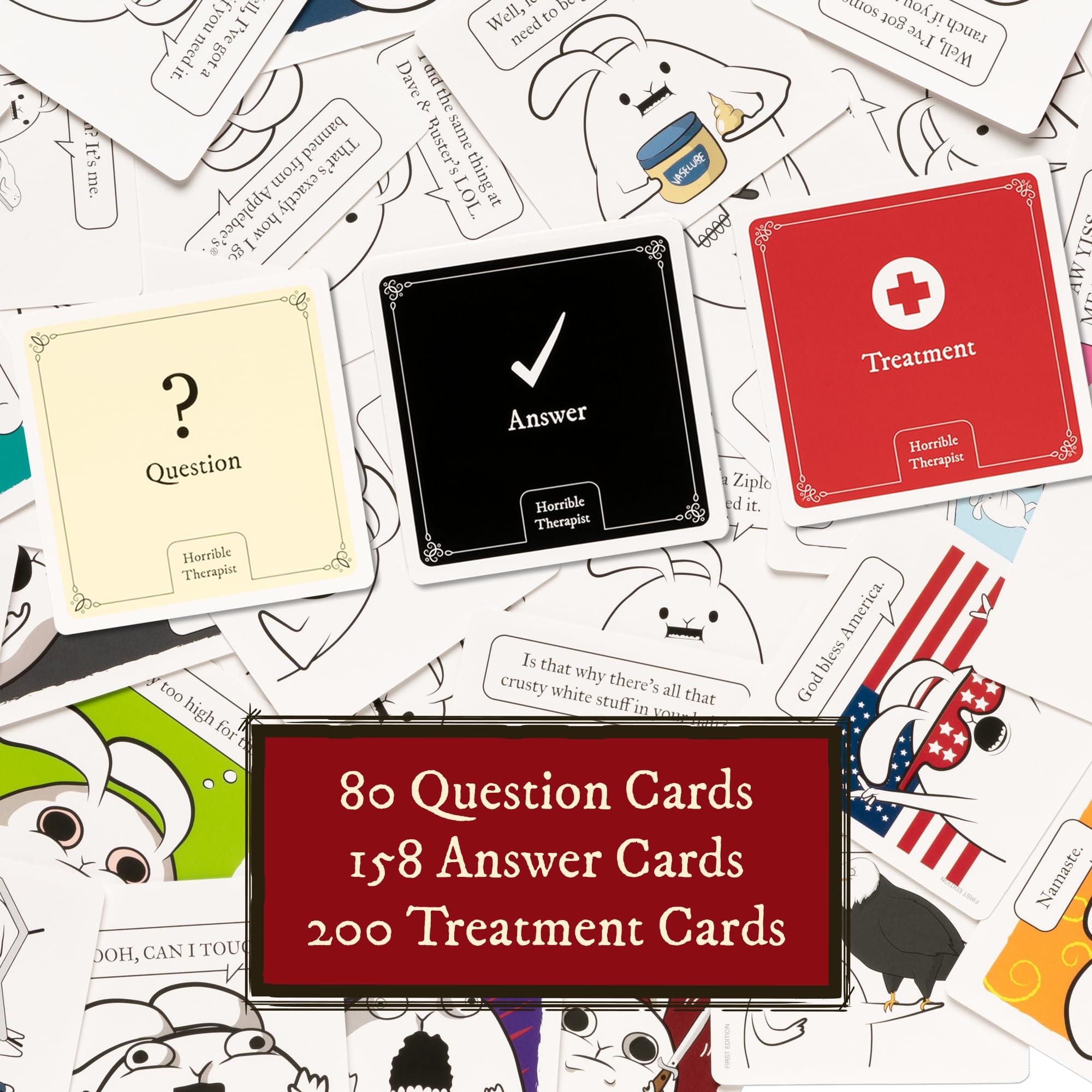Exploding Kittens Horrible Therapist: Extra Horrible Edition 3-8 Players - Ages 17+ - 15 Minutes to Play - Comic Building Card Game - Ideal for Party, Family Game Night - White - Image 3