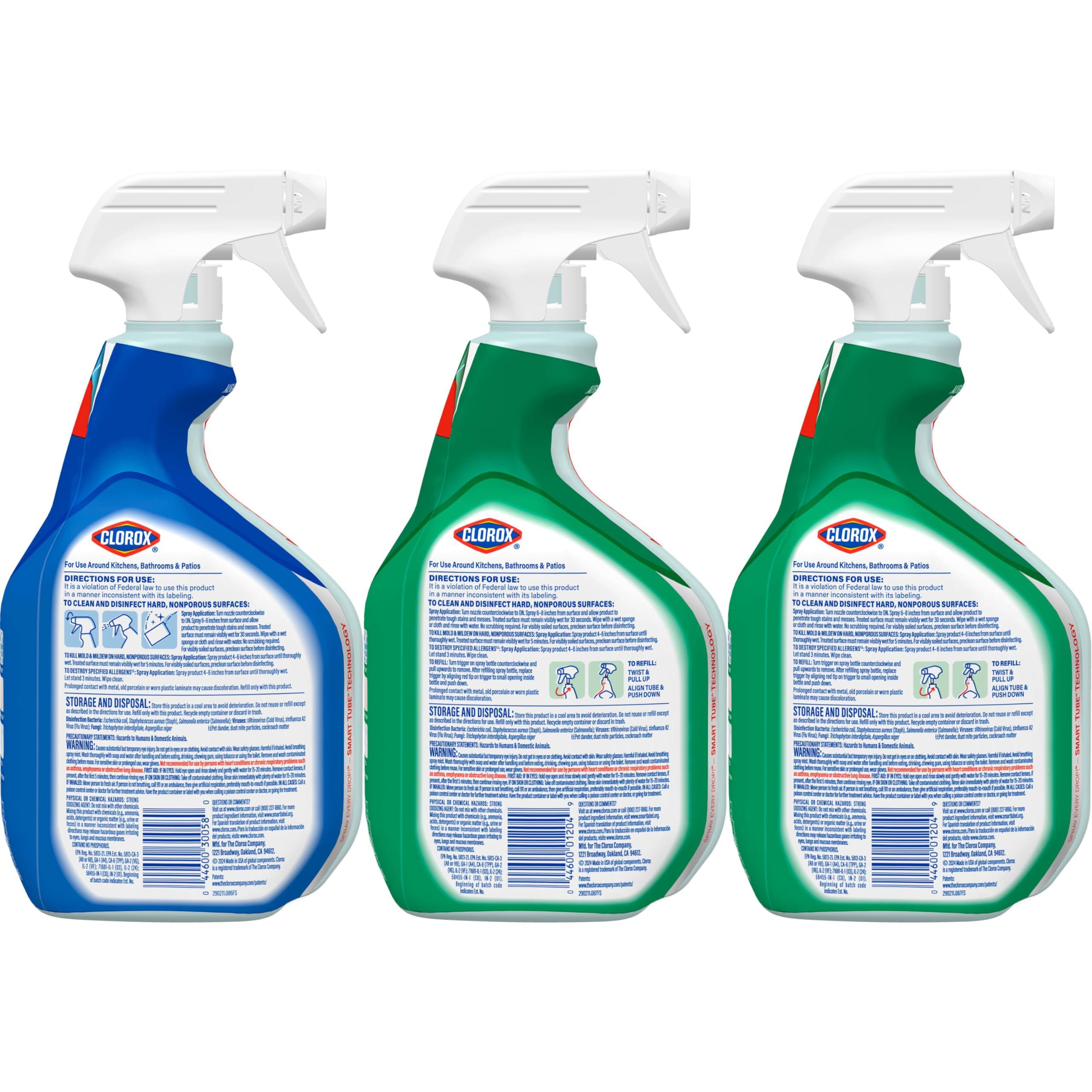 Clorox Clean-Up Cleaner + Bleach Value Pack, 3 Disinfectant and Cleaning Sprays, Kitchen and Bathroom Cleaning, Rain Clean and Original Scent, 32 Ounces (Pack of 3) - Image 11