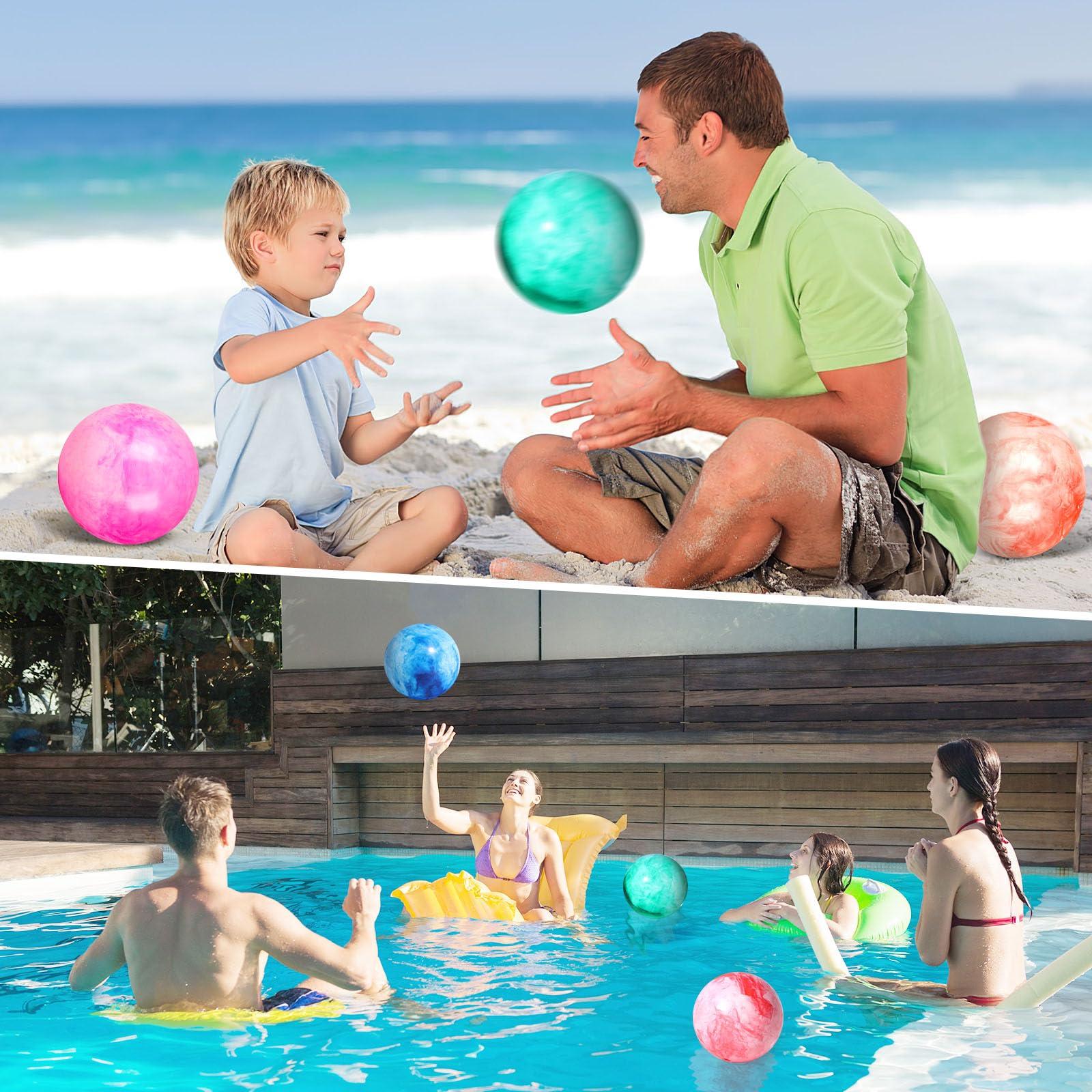 AMOR PRESENT 2PCS Inflatable Playground Balls, 8.7 Inch Marbleized Bouncy Balls Rubber Kickballs Giant Dodgeballs, for Indoor Outdoor Ball Games - Image 4