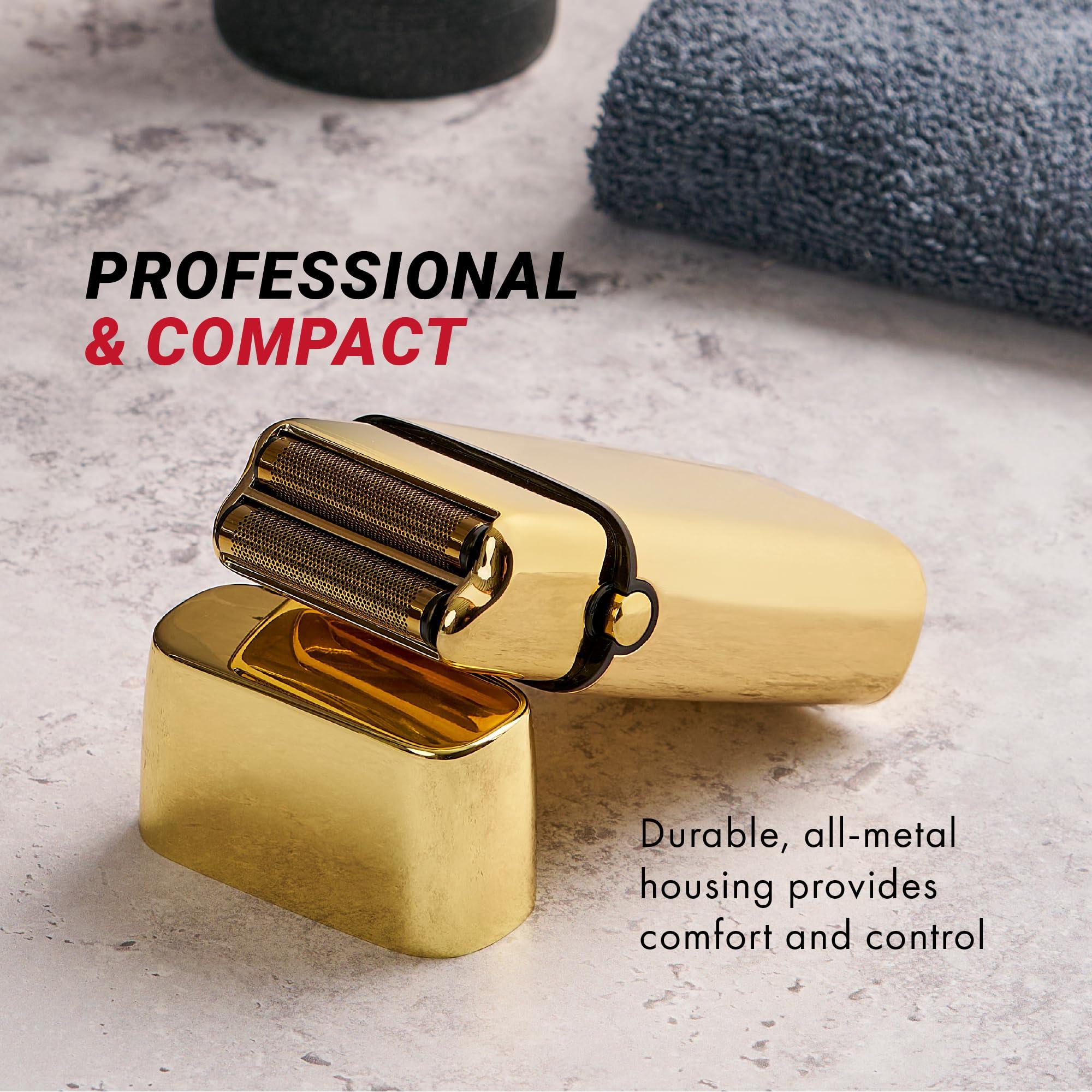 BaBylissPRO METALFX Double Foil Shaver, Handheld Electric Razor for Travel, Portable Cordless Close Face Shaver for Head, Beard, & Neck - Image 3